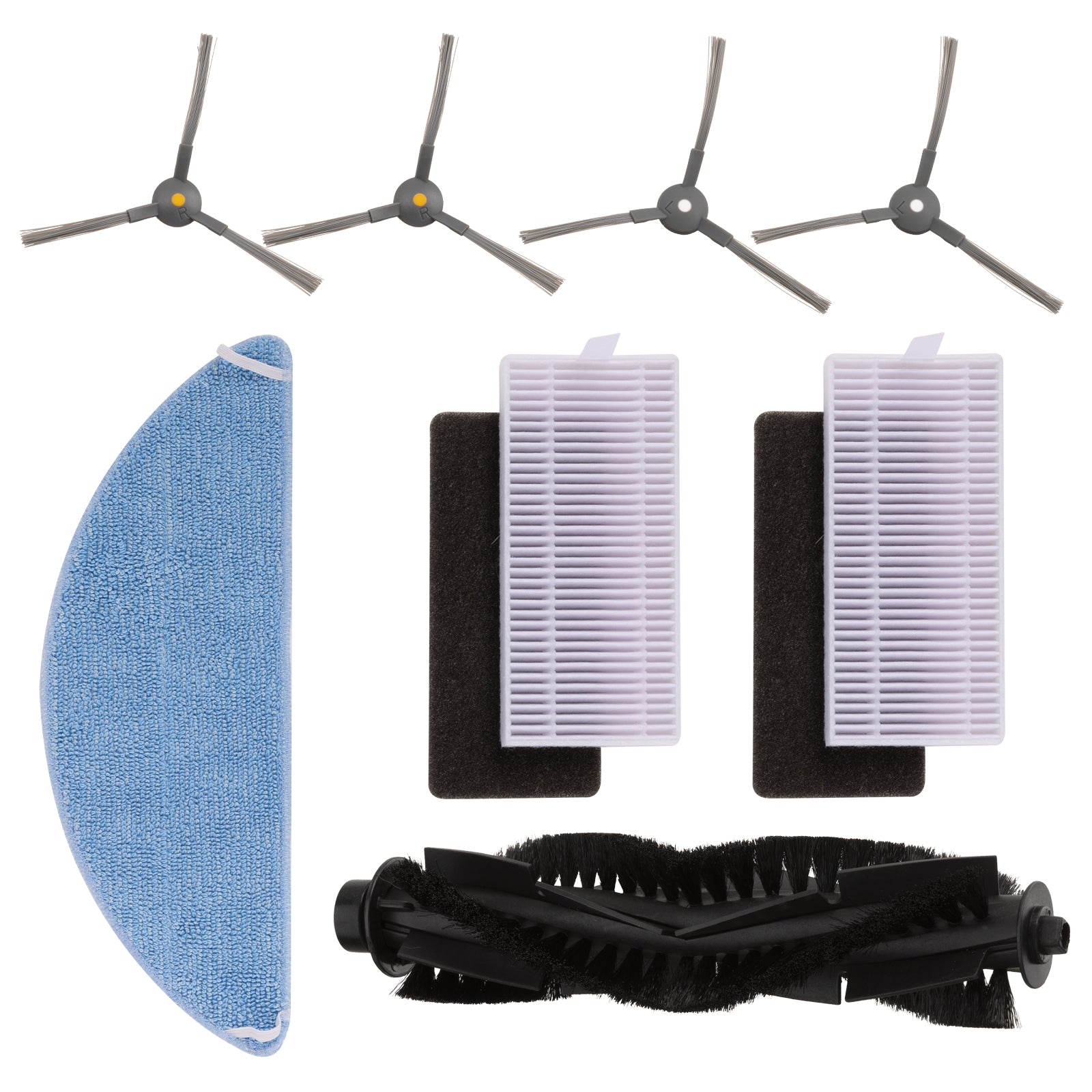 Replacement accessory kit for Arlec SH142HA vacuum with side brushes, rolling brush, HEPA filters, and mopping pad