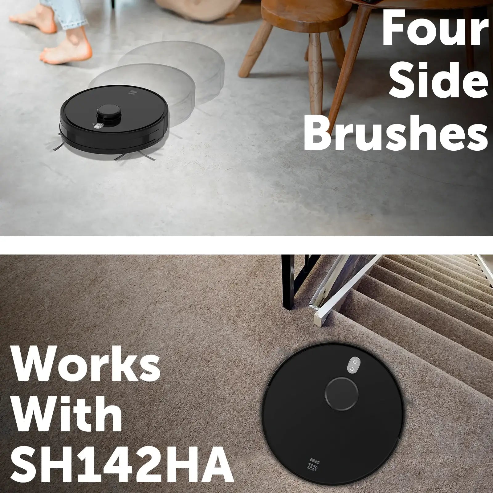 Replacement accessory kit for Arlec SH142HA vacuum with side brushes, rolling brush, HEPA filters, and mopping pad