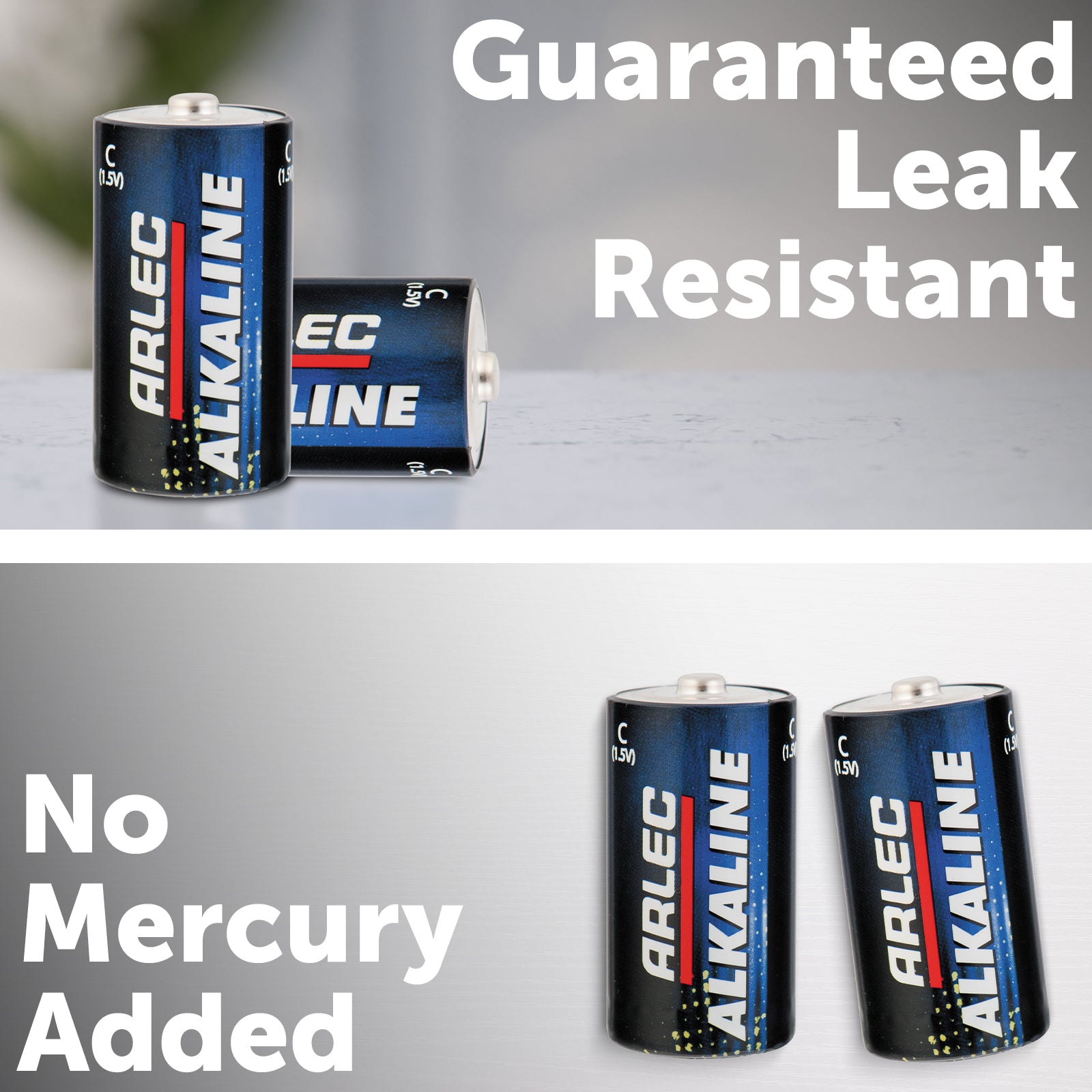 C size alkaline batteries – Arlec 2 pack for torches and toys