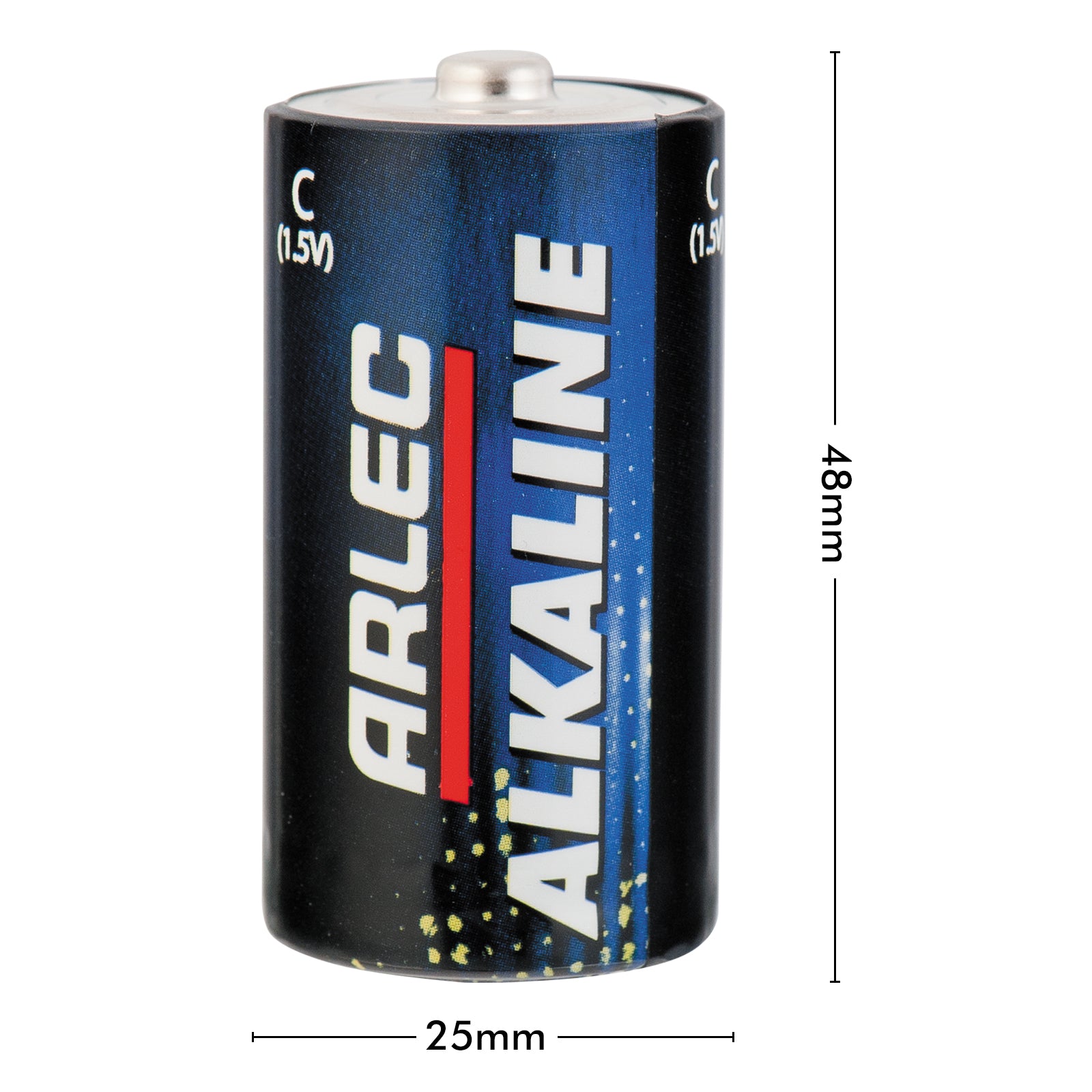 C size alkaline batteries – Arlec 2 pack for torches and toys