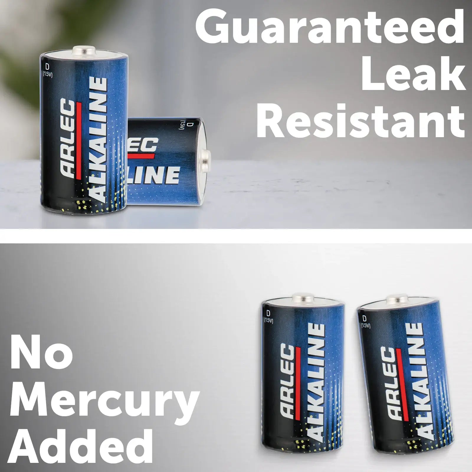 Arlec D size alkaline batteries 2 pack