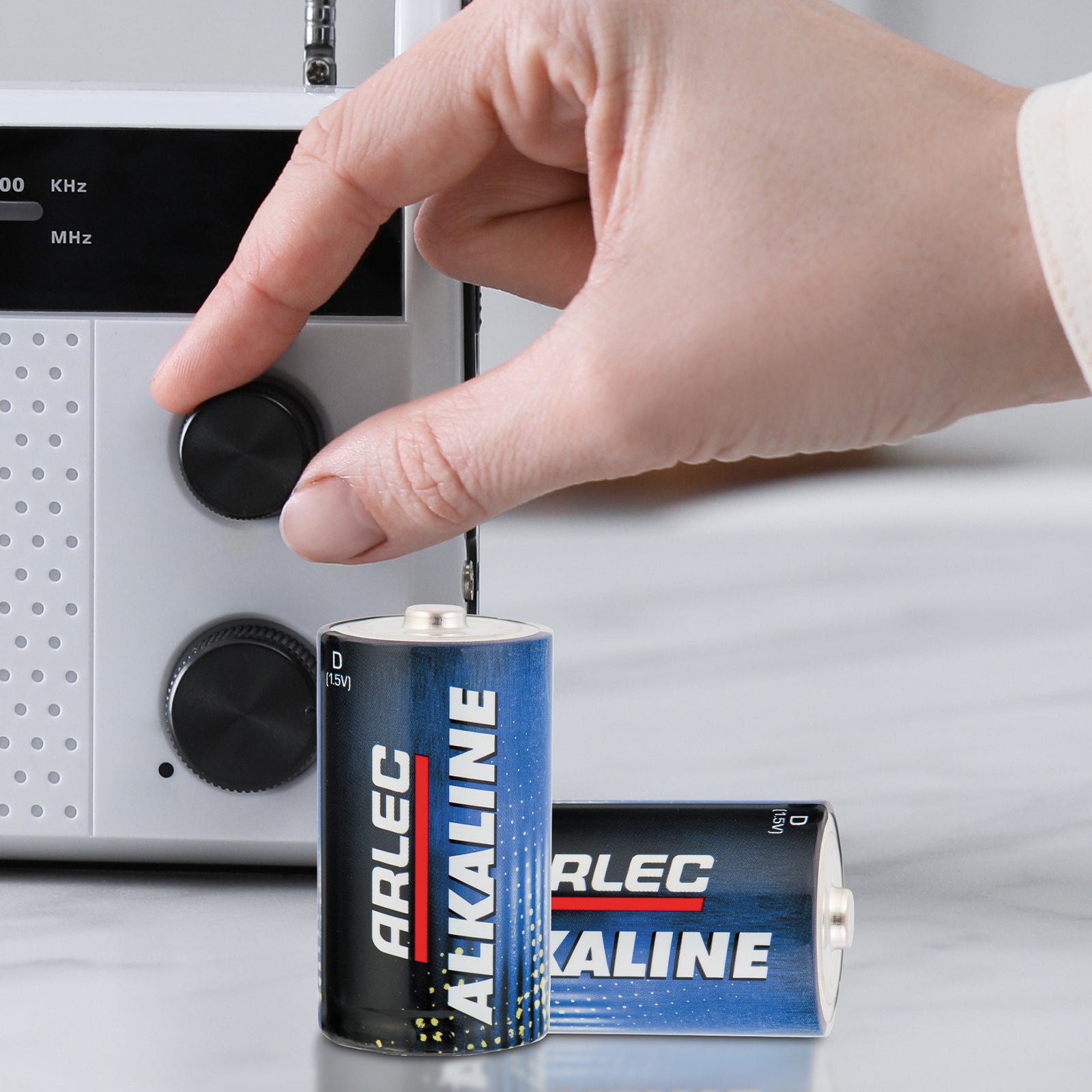 Arlec D size alkaline batteries 2 pack