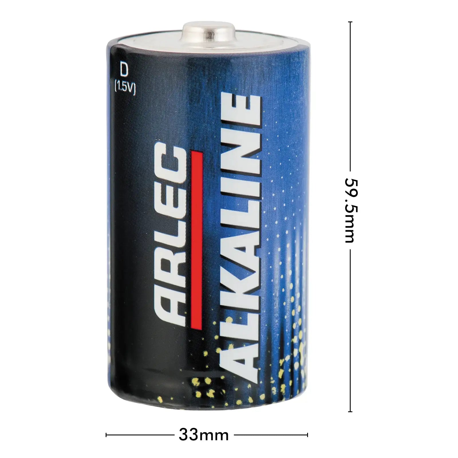 Arlec D size alkaline batteries 2 pack