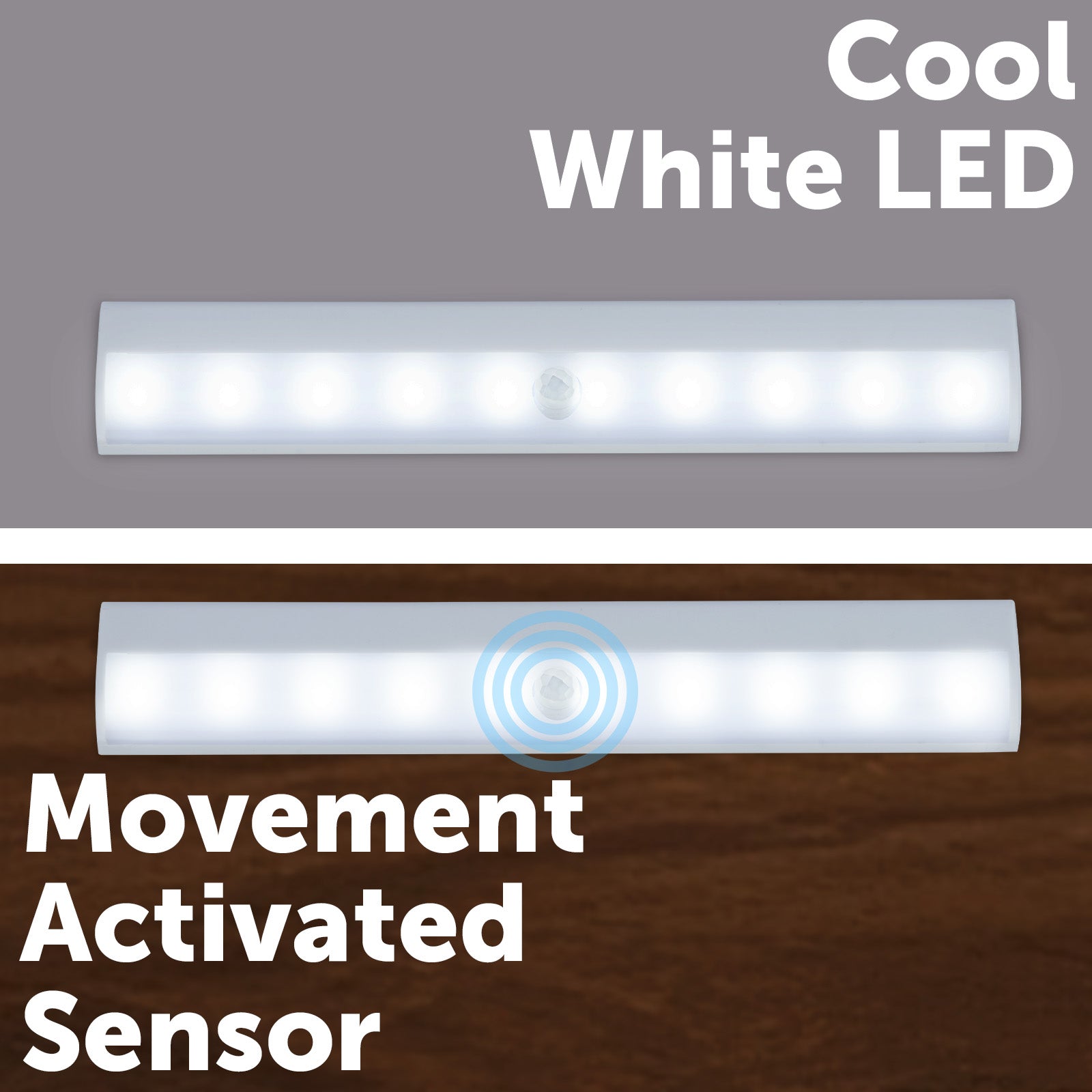 Arlec bar-style motion sensor LED nightlight with batteries for stairs and hallways