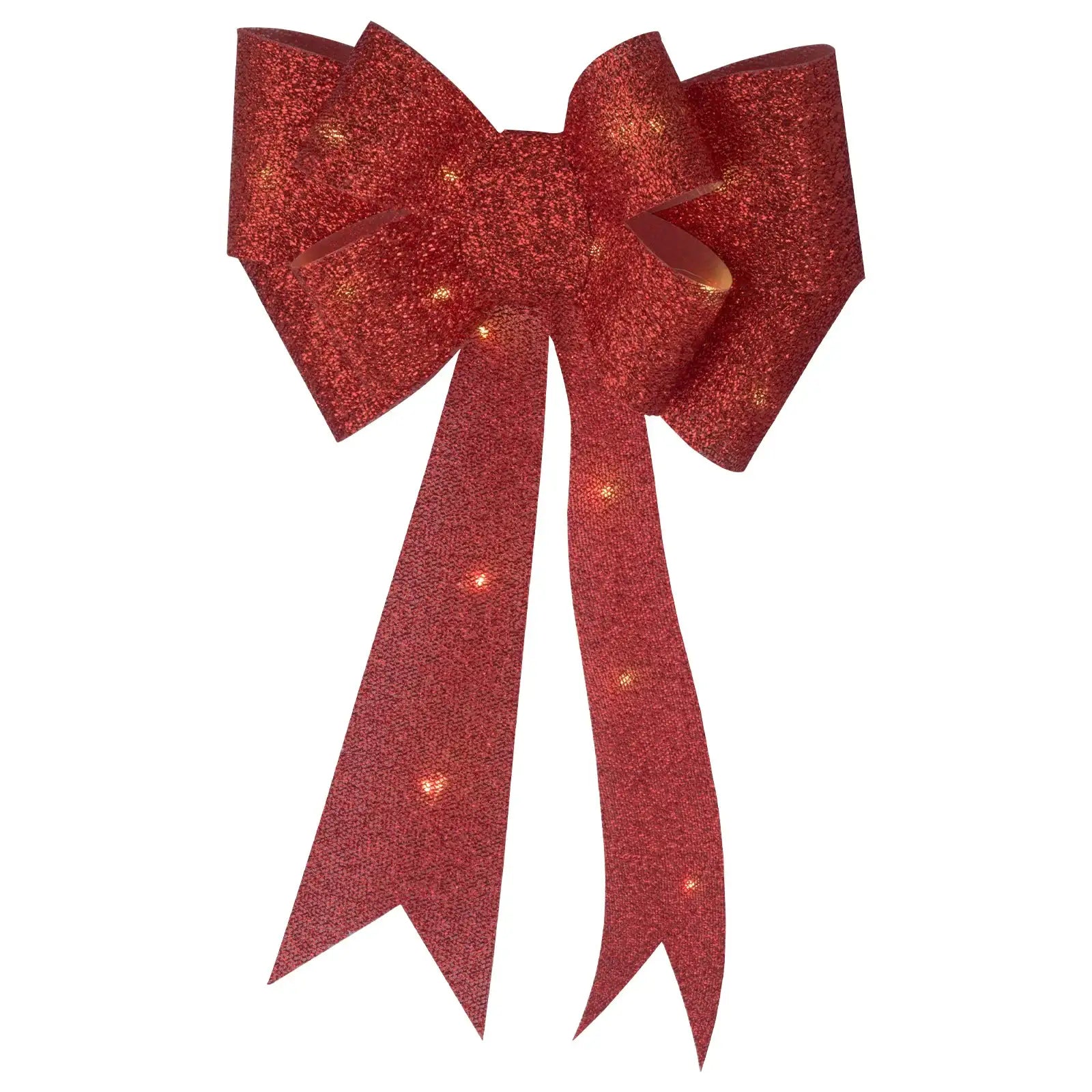 Arlec LED glitter bow, battery operated indoor decorative ribbon light, warm white bow lighting
