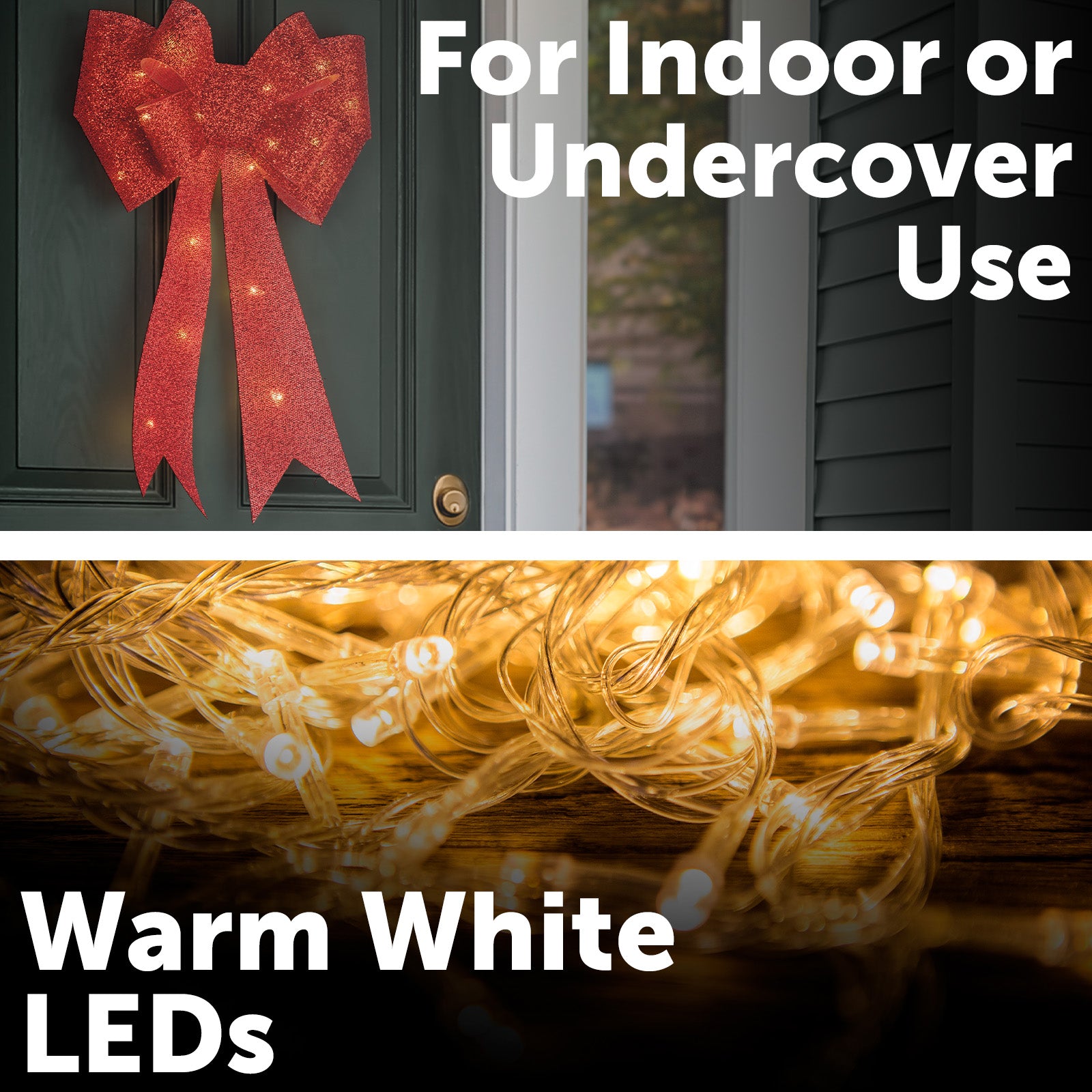 Arlec LED glitter bow, battery operated indoor decorative ribbon light, warm white bow lighting