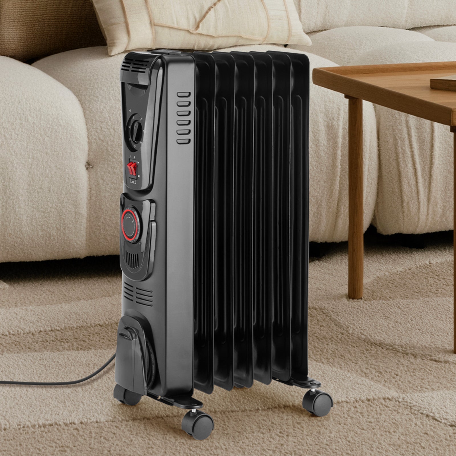 Arlec 1500W 7 Fin Oil Heater with 24 Hour Timer for efficient home heating