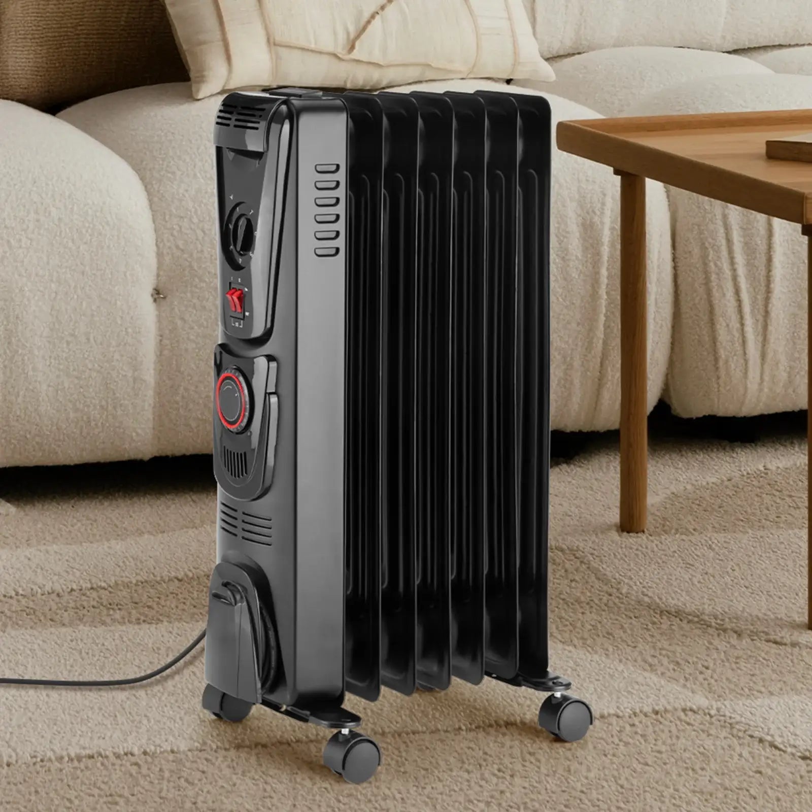 Arlec 1500W 7 Fin Oil Heater with 24 Hour Timer for efficient home heating