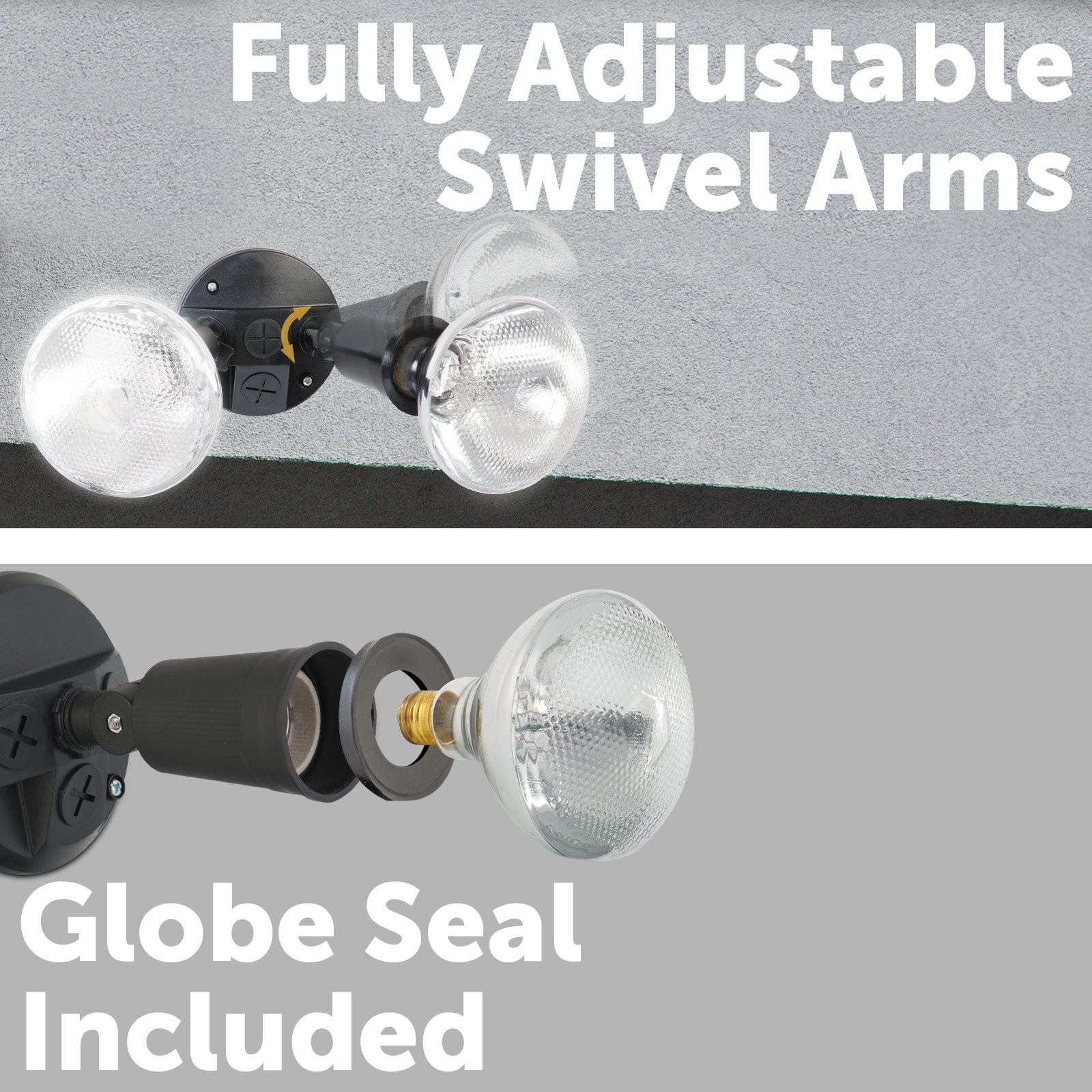 Arlec Black 150W Compact Twin Security Flood Light