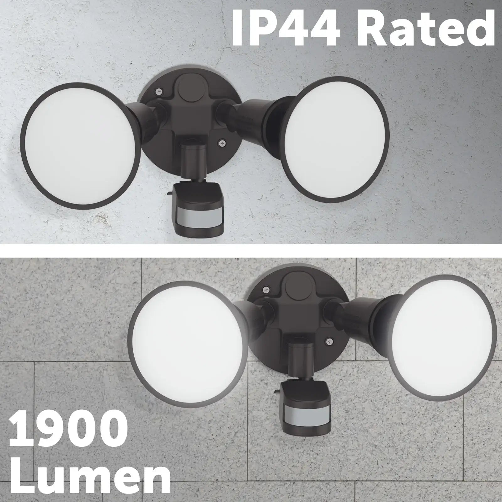 Arlec twin head hardwired LED floodlight – 1900 lumens motion sensor security light for outdoor installation