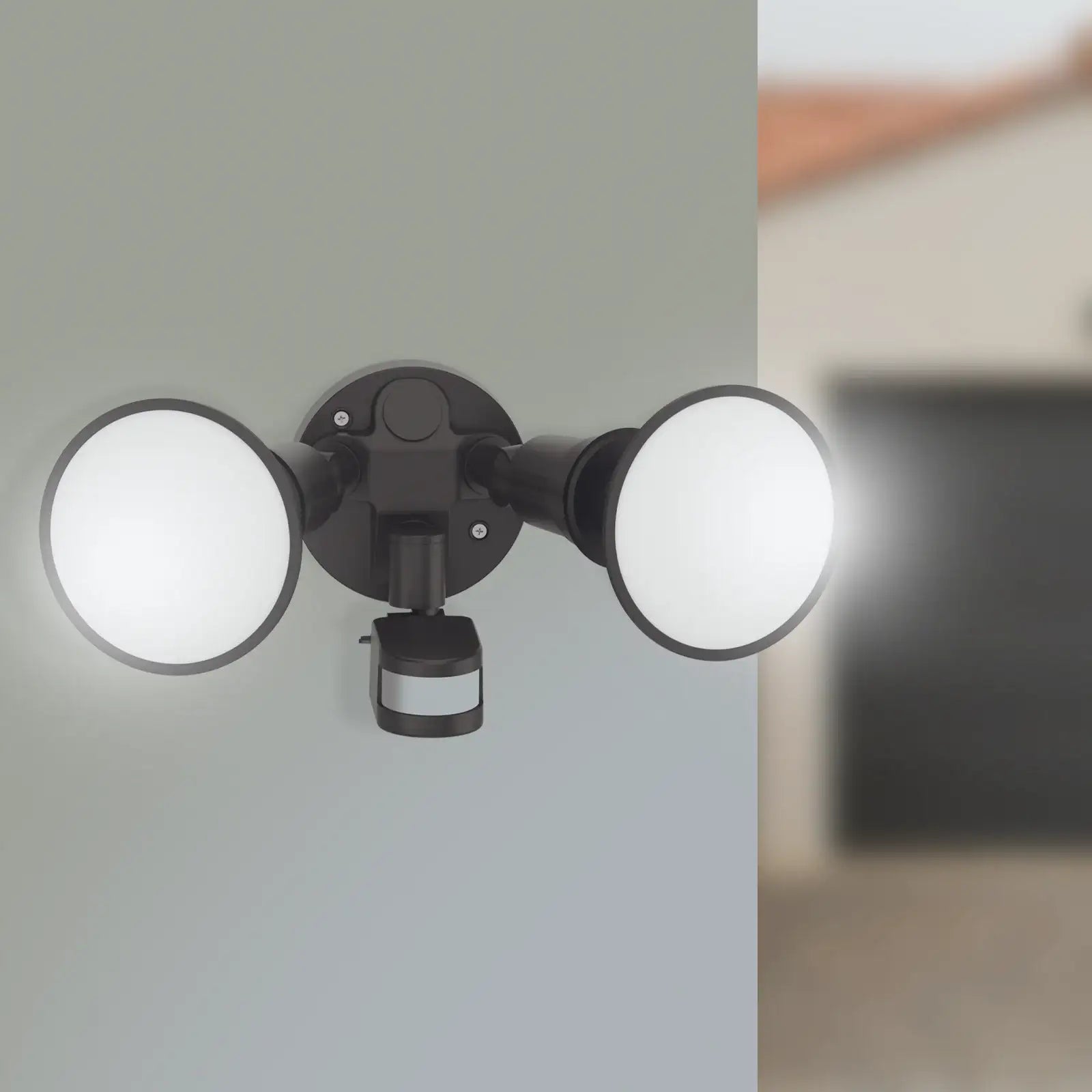 Arlec twin head hardwired LED floodlight – 1900 lumens motion sensor security light for outdoor installation