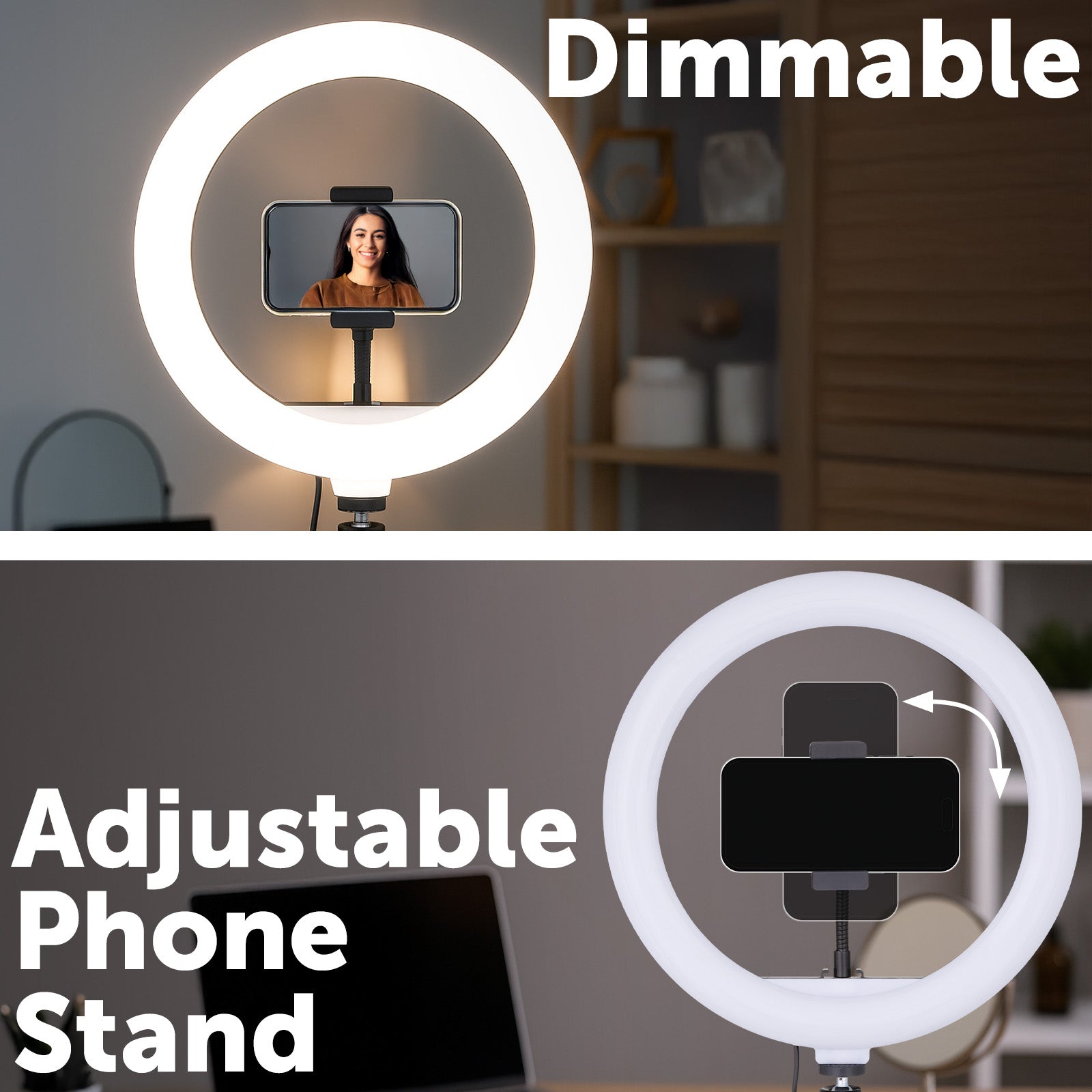 Arlec 26cm CCT ring light, professional lighting for makeup or streaming