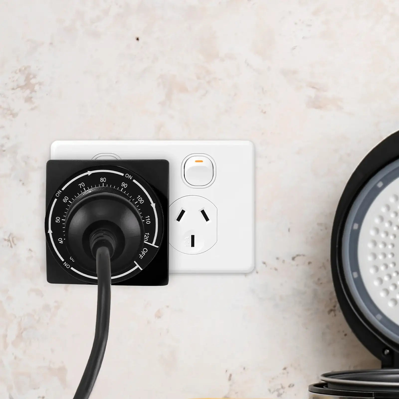 Arlec Black 2 Hour Compact Countdown Timer – compact energy-saving timer switch for household use