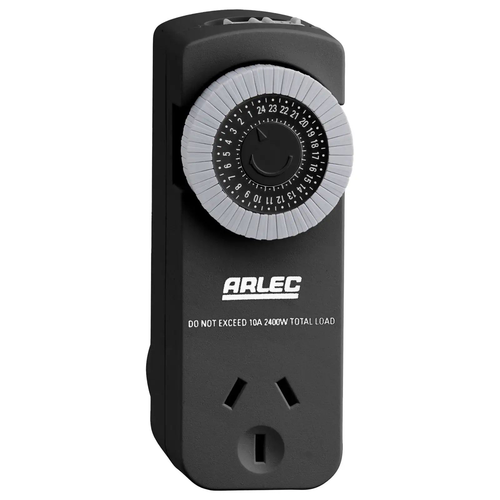 Arlec Black Compact 24 Hour Timer – programmable timer switch for lighting and appliances