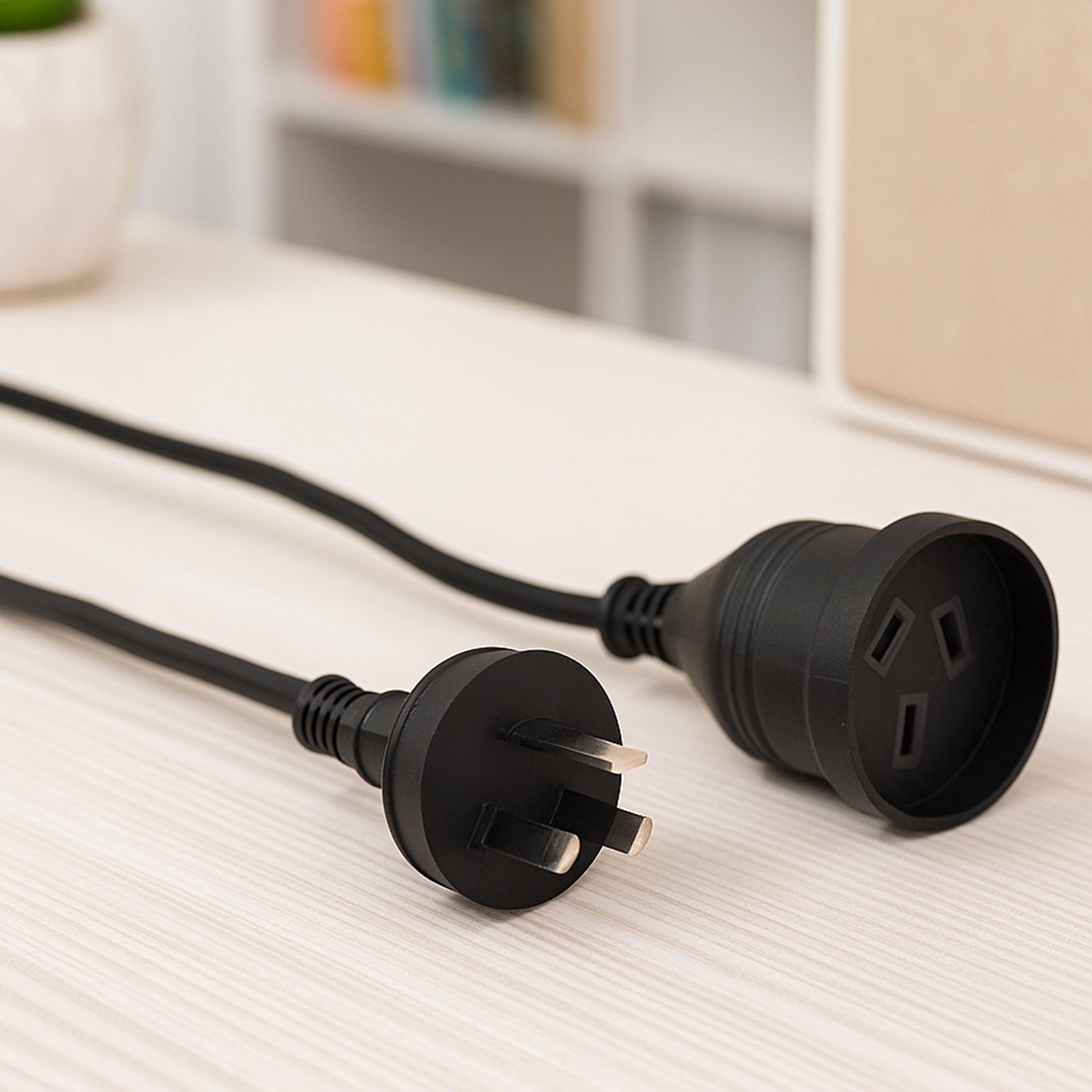 Black Domestic Extension Lead - 5m - black extension lead, 5m household power cable, home extension cord