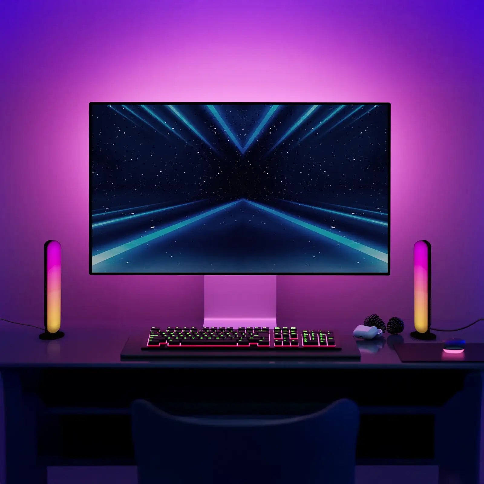 Arlec twin RGB desk light pack, LED lighting for gaming or work setup