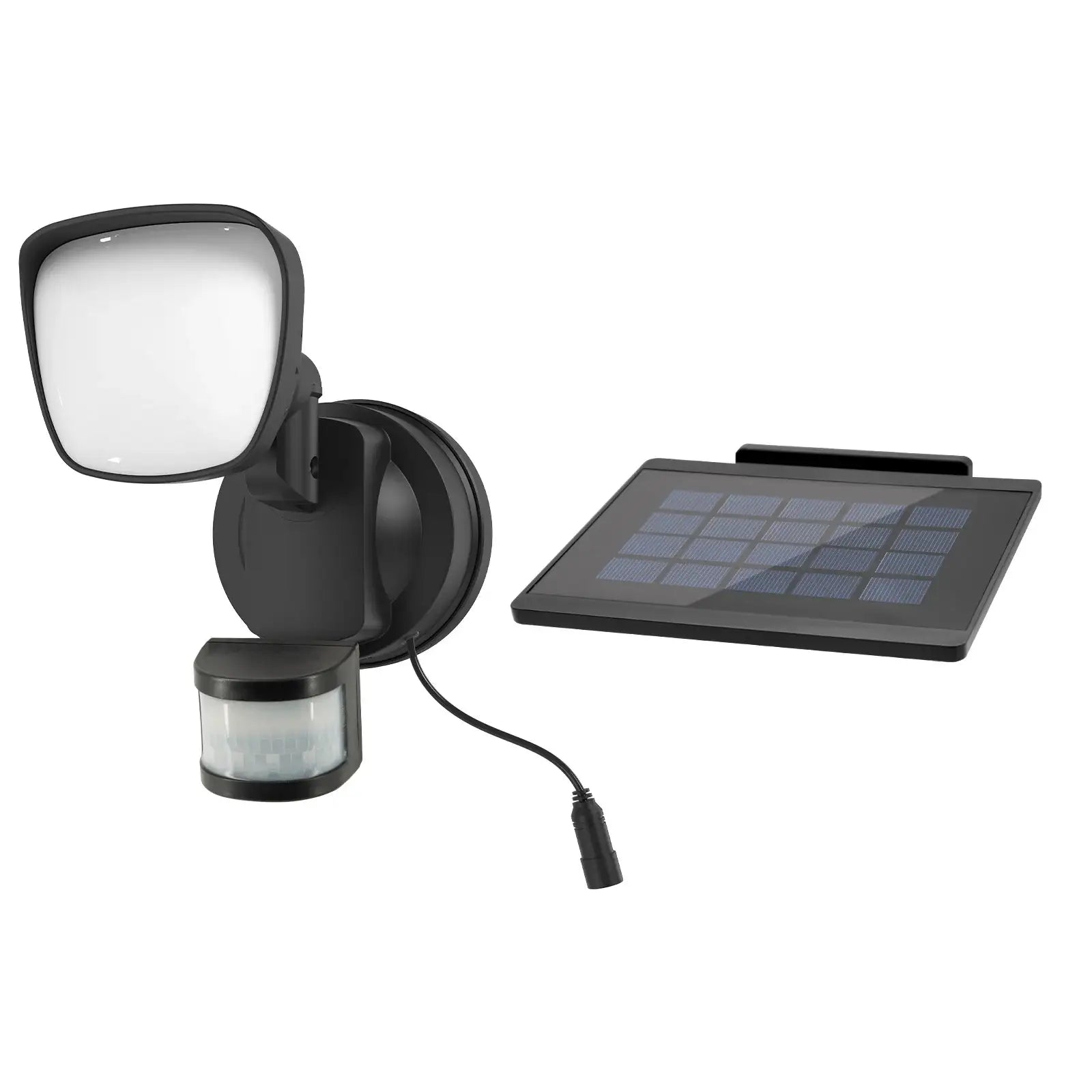 Arlec Surnia 500 lumen black solar hybrid floodlight – motion sensor outdoor light with 10m detection and IP44 rating