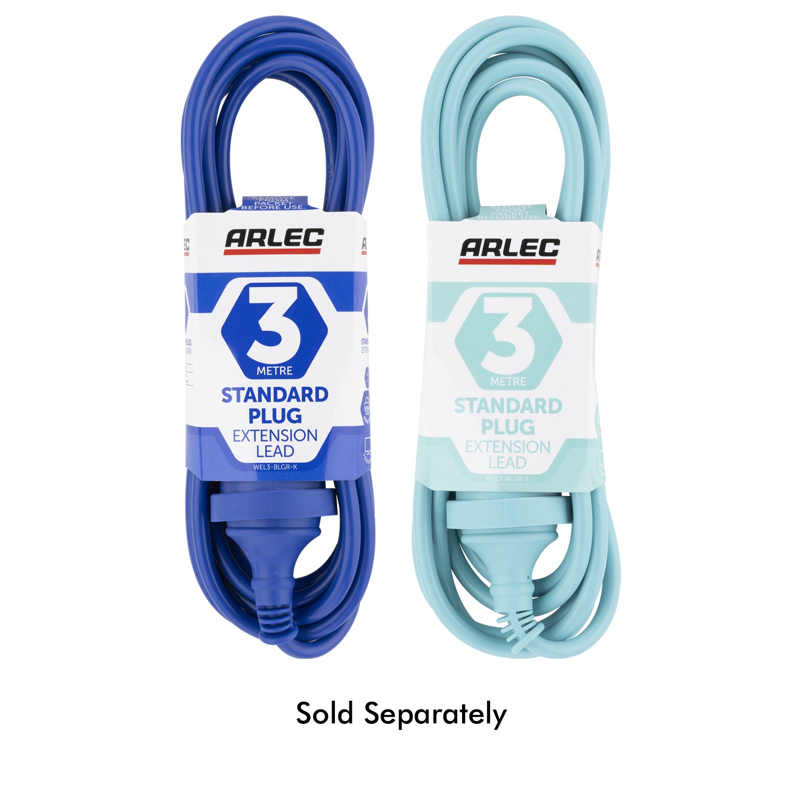 3m Power Lead Blue/Green - blue green extension cable, 3m stylish lead, decorative indoor power cord