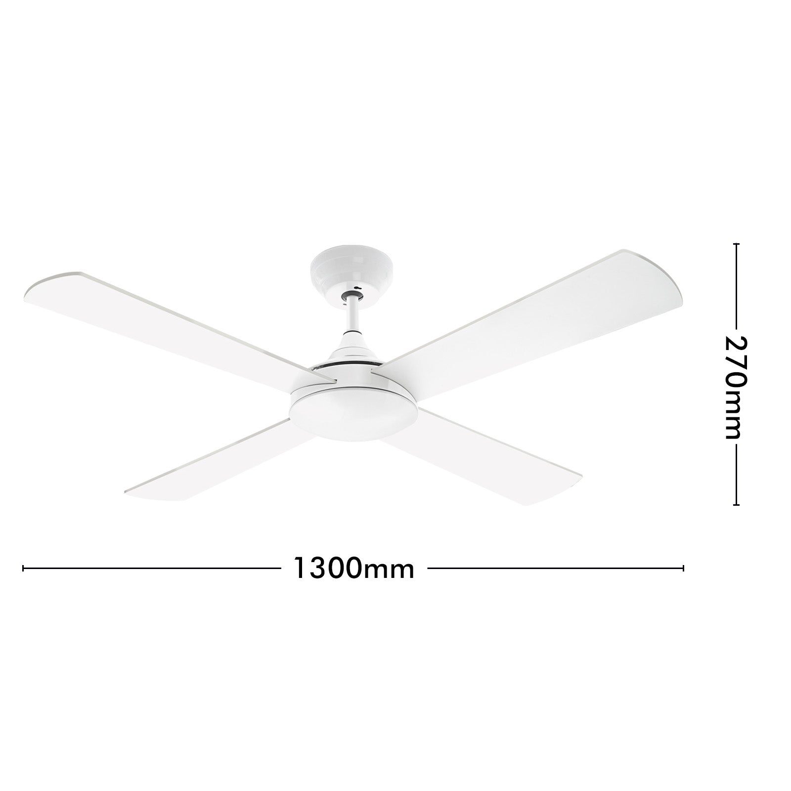 arlec 130cm boston II ceiling fan – modern white 4 blade fan; quiet ceiling fan with remote; summer winter reversible fan