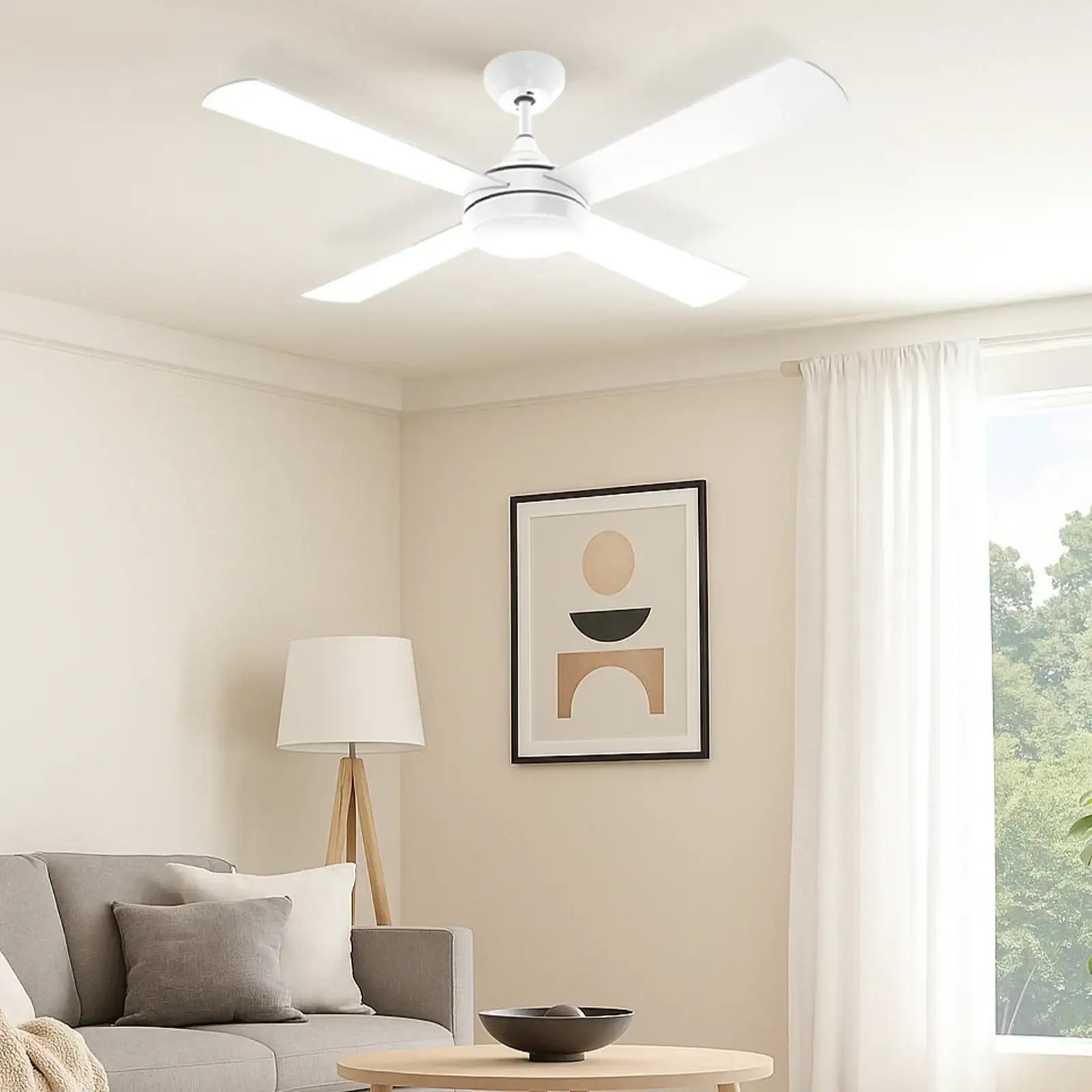 arlec 130cm ceiling fan with cct light – tri-colour led ceiling fan; remote controlled white ceiling fan; stylish and quiet fan