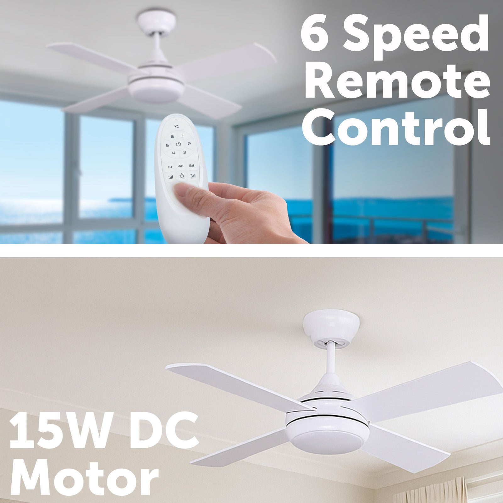 arlec 90cm boston II ceiling fan – small room dc ceiling fan; tri-colour led fan with remote; compact and quiet air circulation