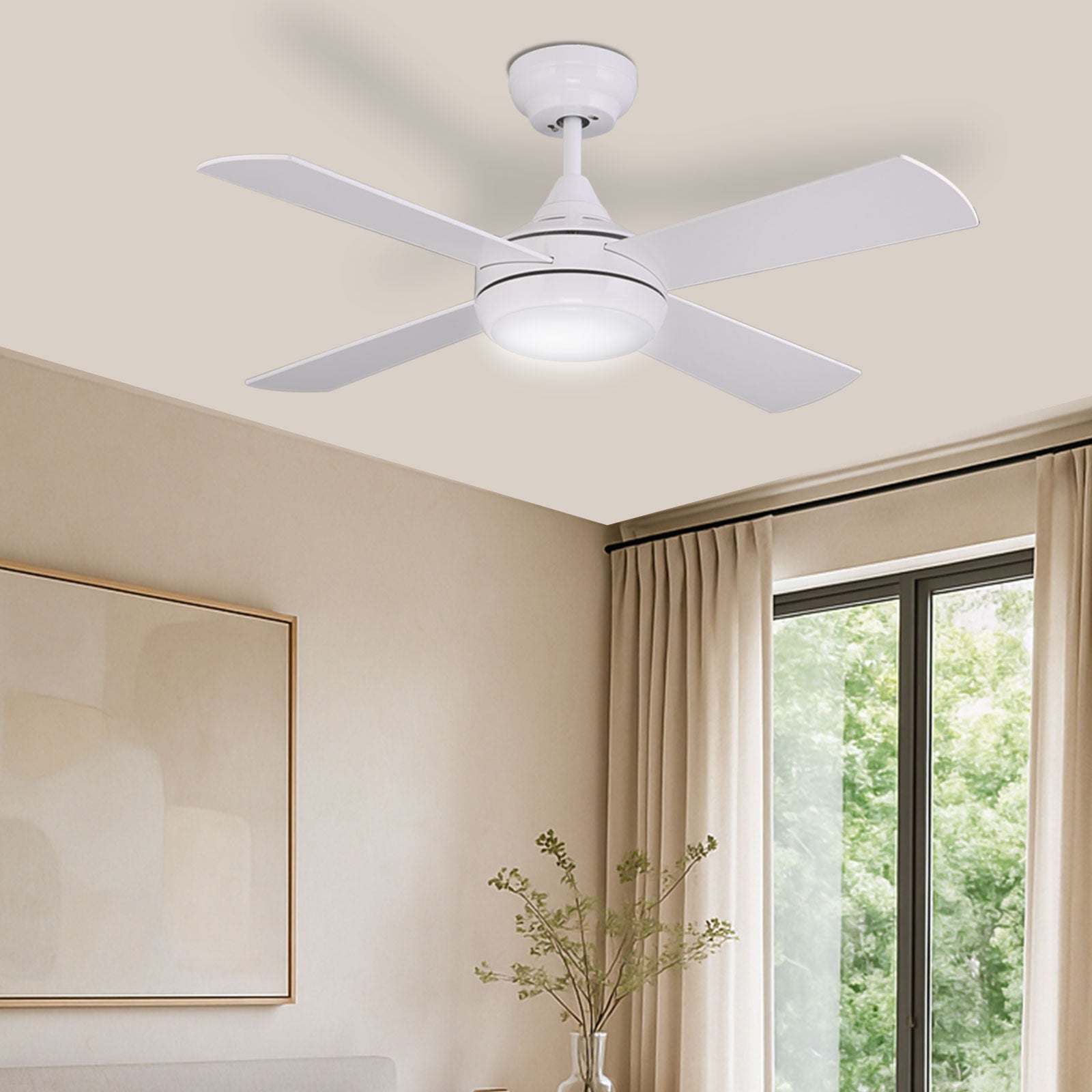 arlec 90cm boston II ceiling fan – small room dc ceiling fan; tri-colour led fan with remote; compact and quiet air circulation
