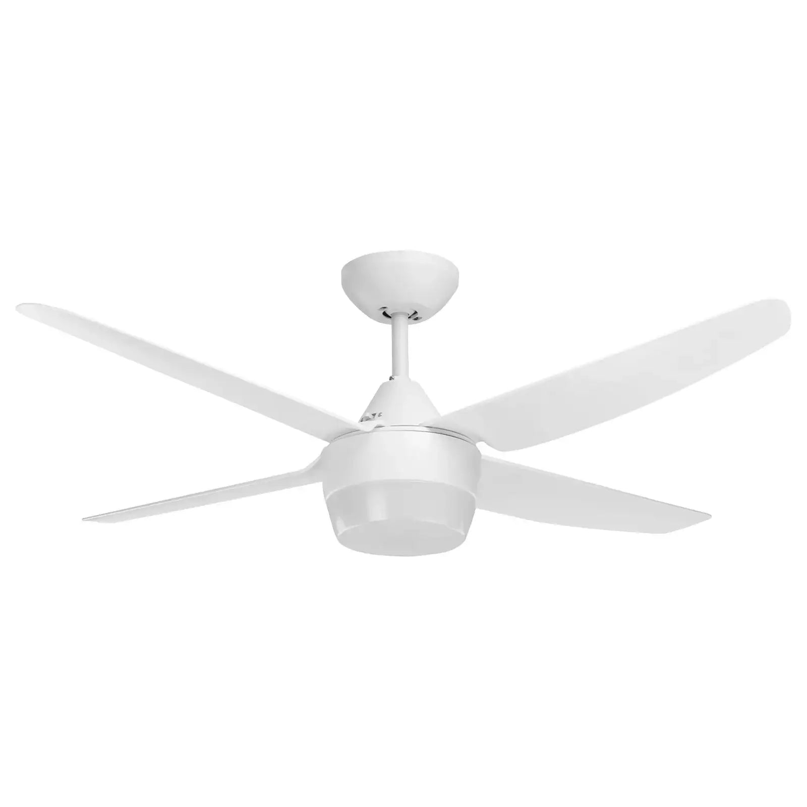 arlec 120cm chicago fan with light – ac motor ceiling fan; white 4 blade fan with clipper light; classic design with 3 speed control