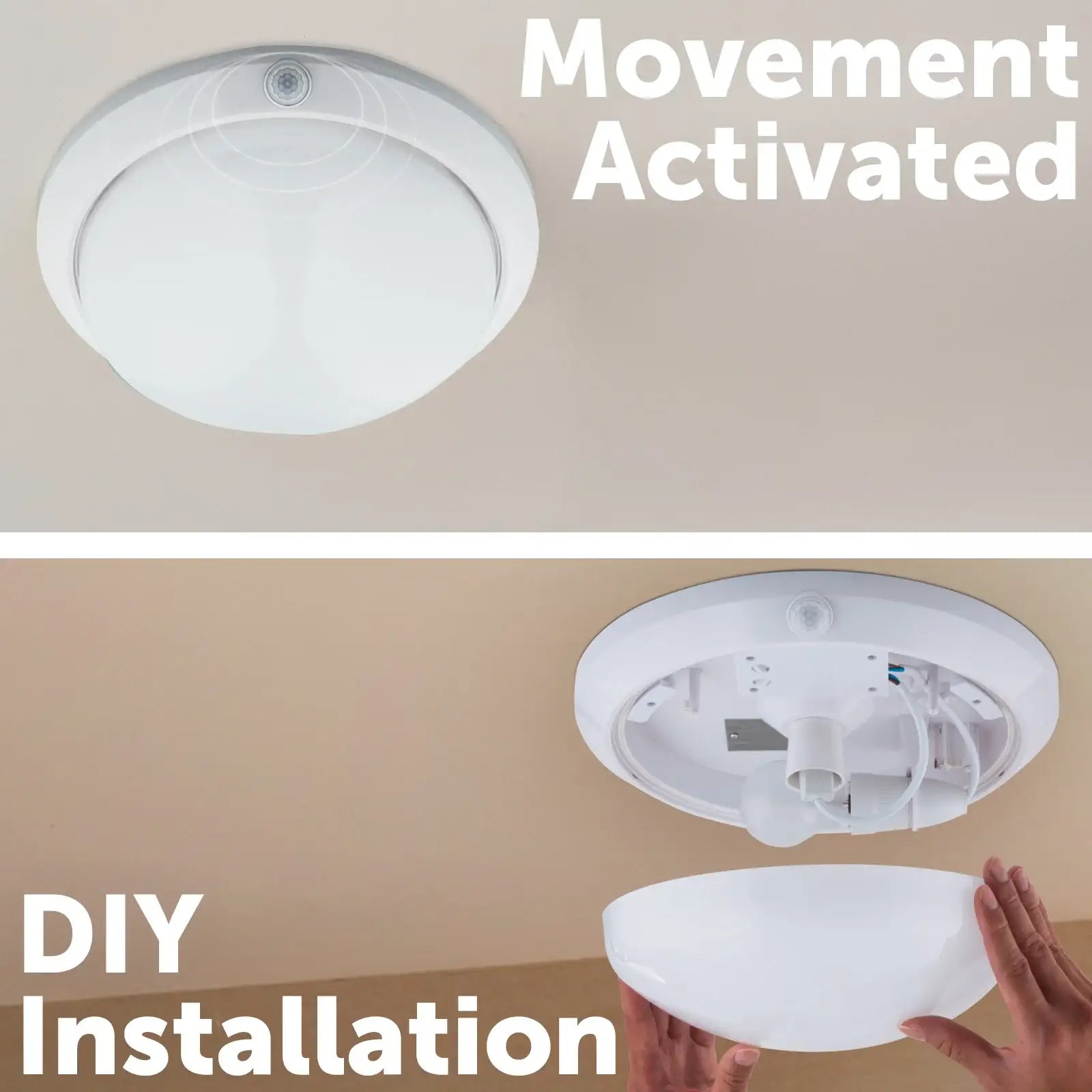 Arlec DIY Oyster Sensor Light - motion sensor light, easy DIY installation