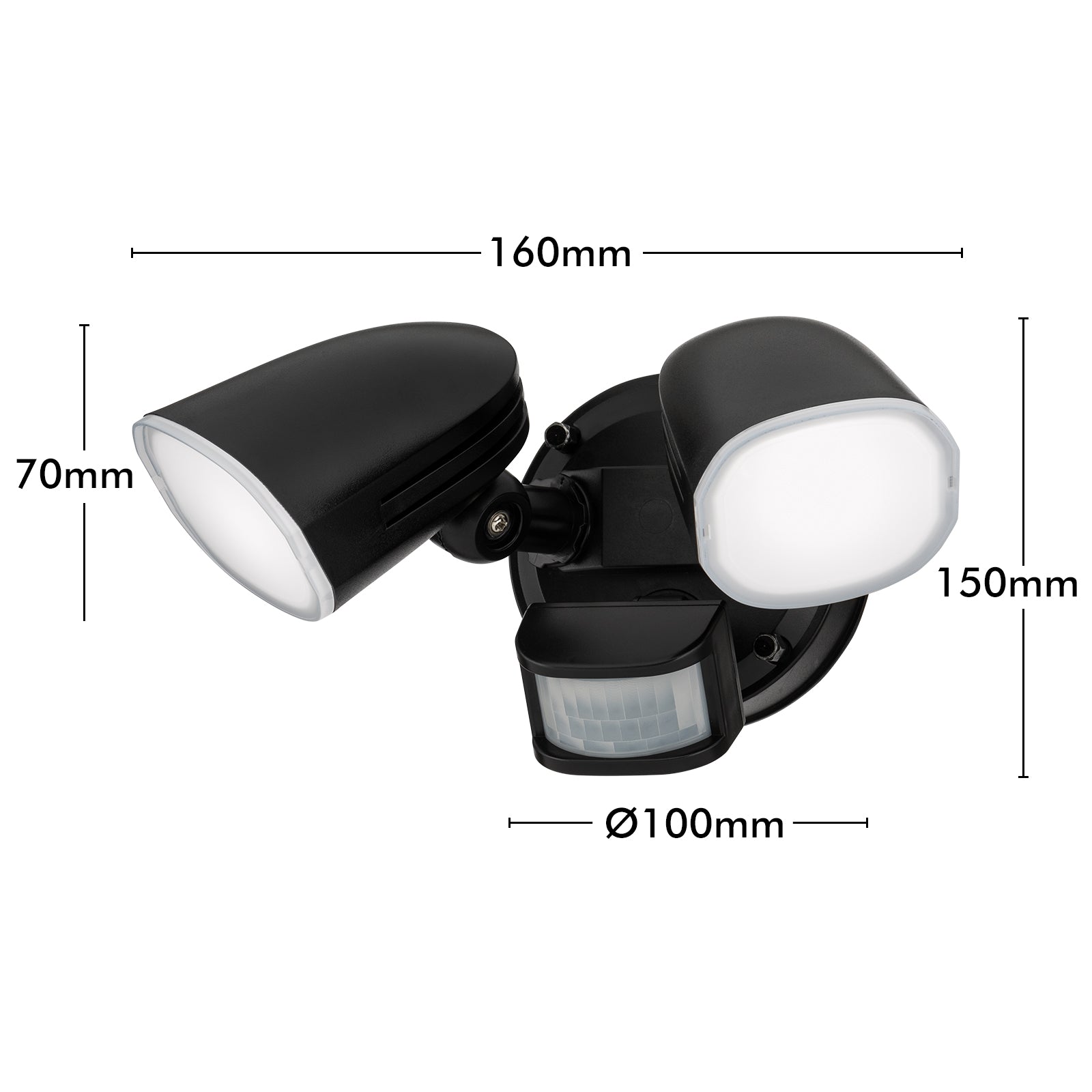 Arlec DIY twinhead LED security light – tricolour outdoor motion sensor floodlight with plug and multiple sensor modes