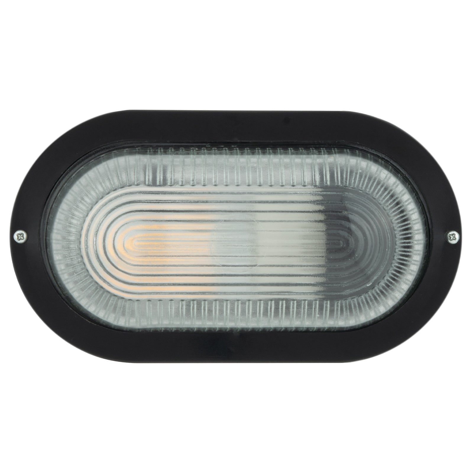 Arlec E27 Oval Bunker Light Bulkhead Black - 2 Pack - bunker wall light