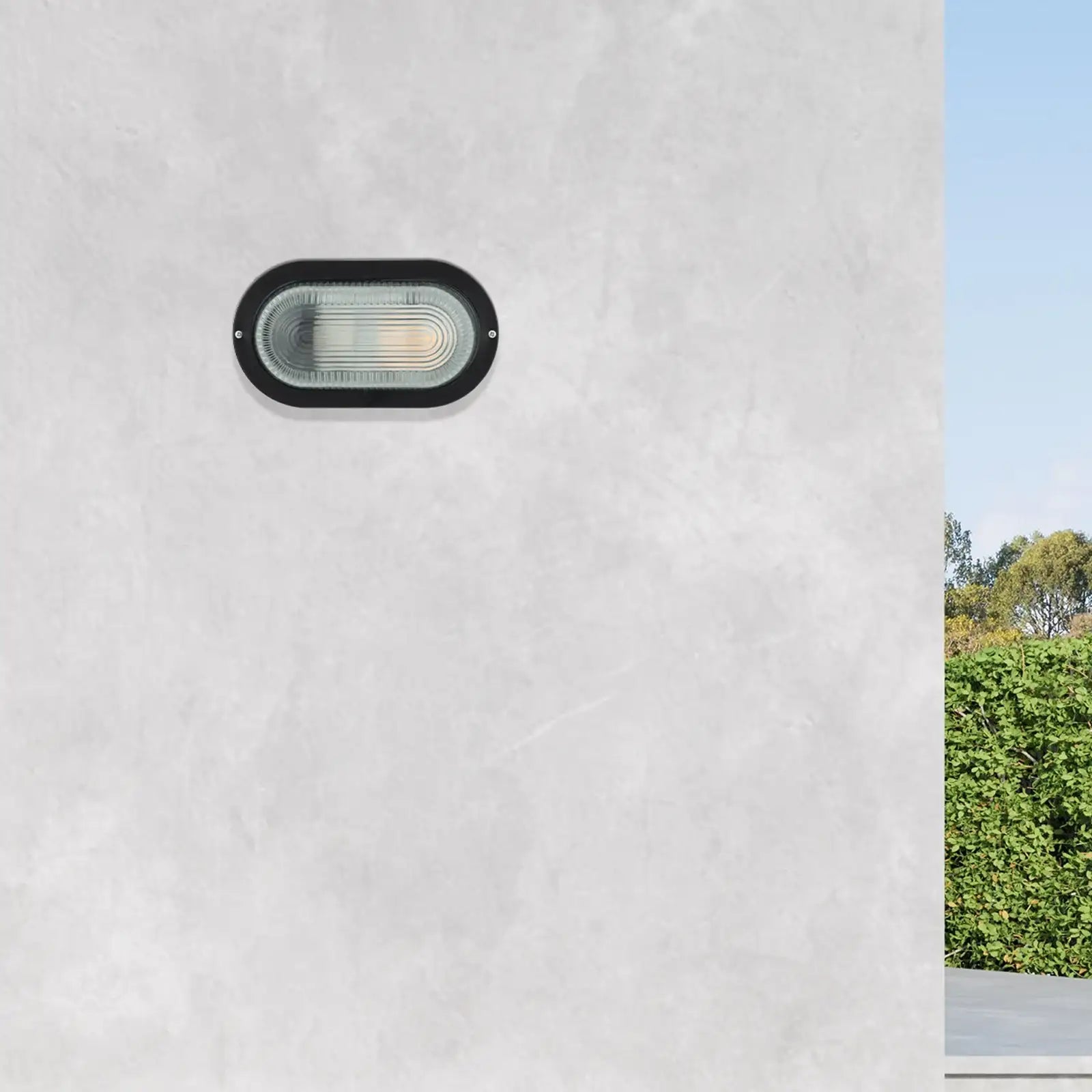 Arlec E27 Oval Bunker Light Bulkhead Black - 2 Pack - bunker wall light