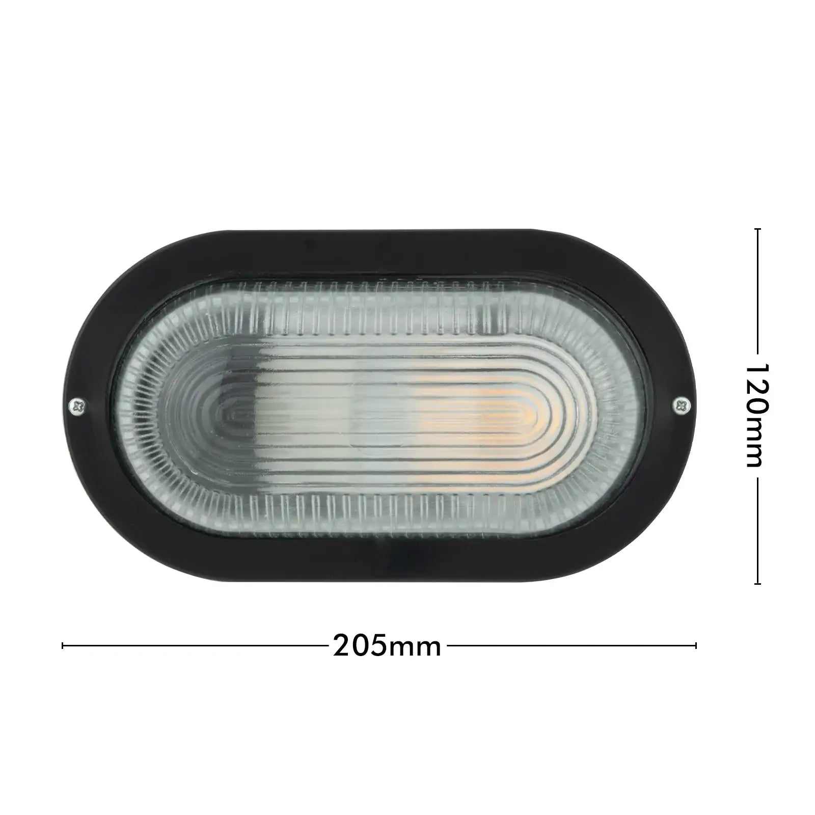 Arlec E27 Oval Bunker Light Bulkhead Black - 2 Pack - bunker wall light