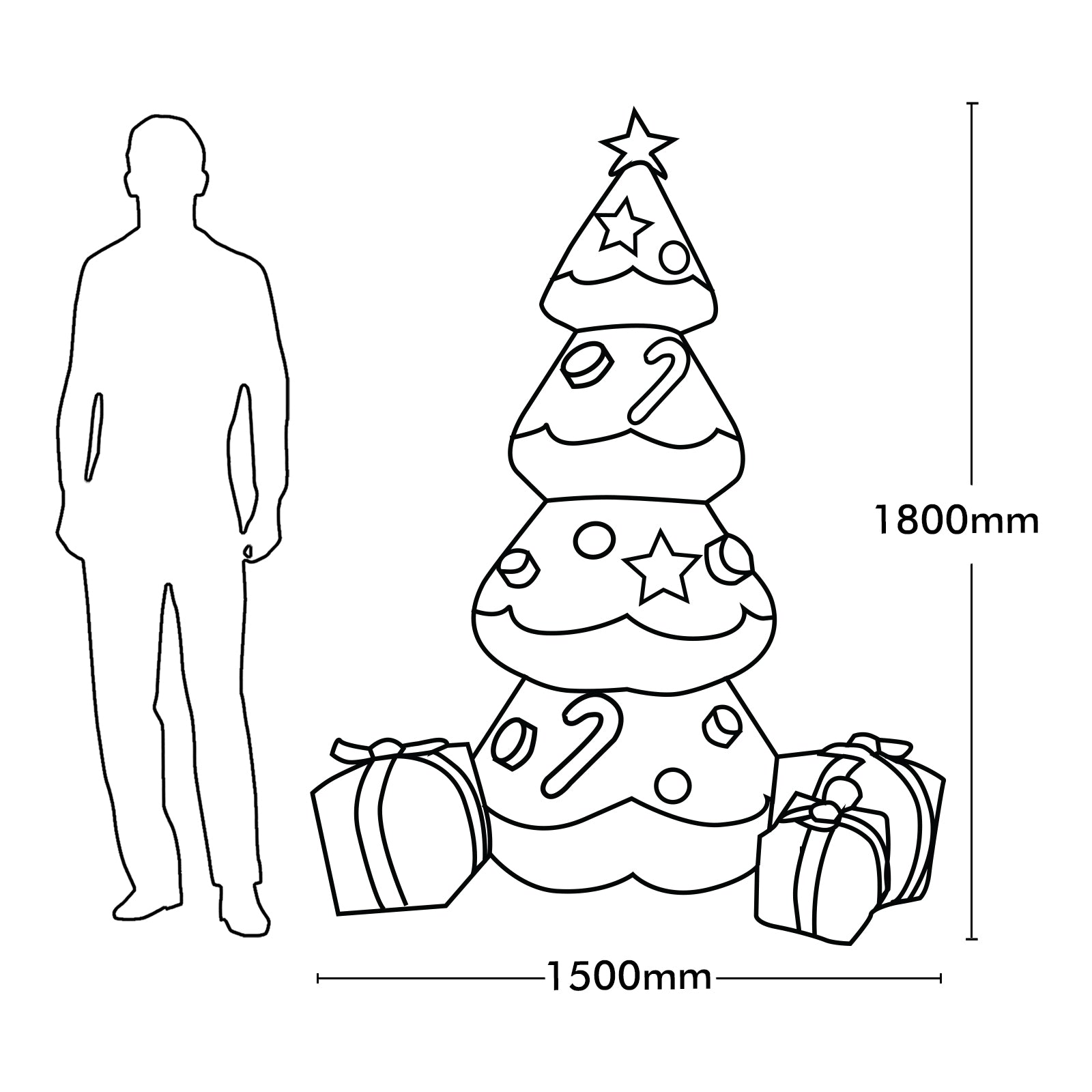 Arlec 1.8m inflatable LED Christmas tree – festive low voltage outdoor decoration with self-inflating polyester build