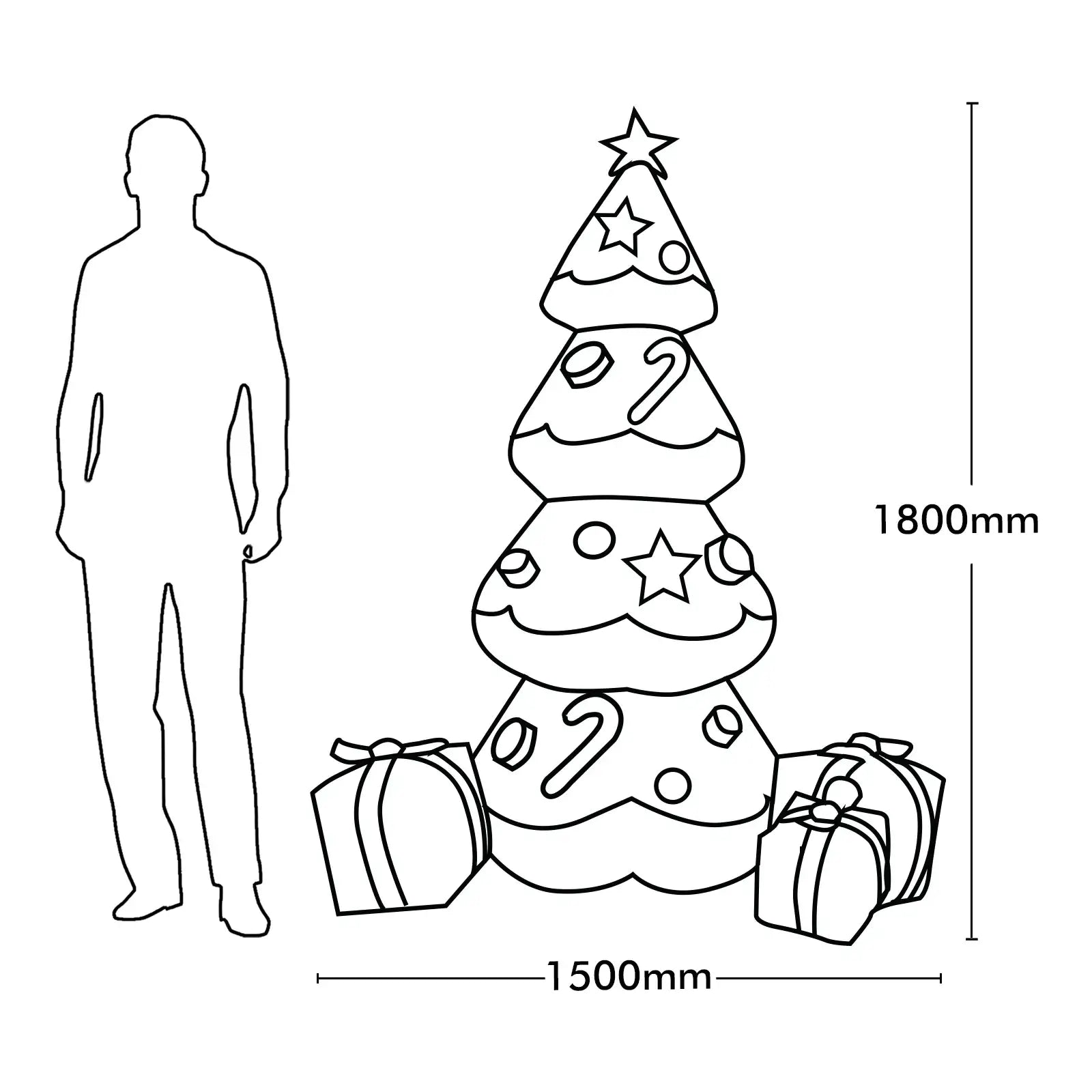 Arlec 1.8m inflatable LED Christmas tree – festive low voltage outdoor decoration with self-inflating polyester build