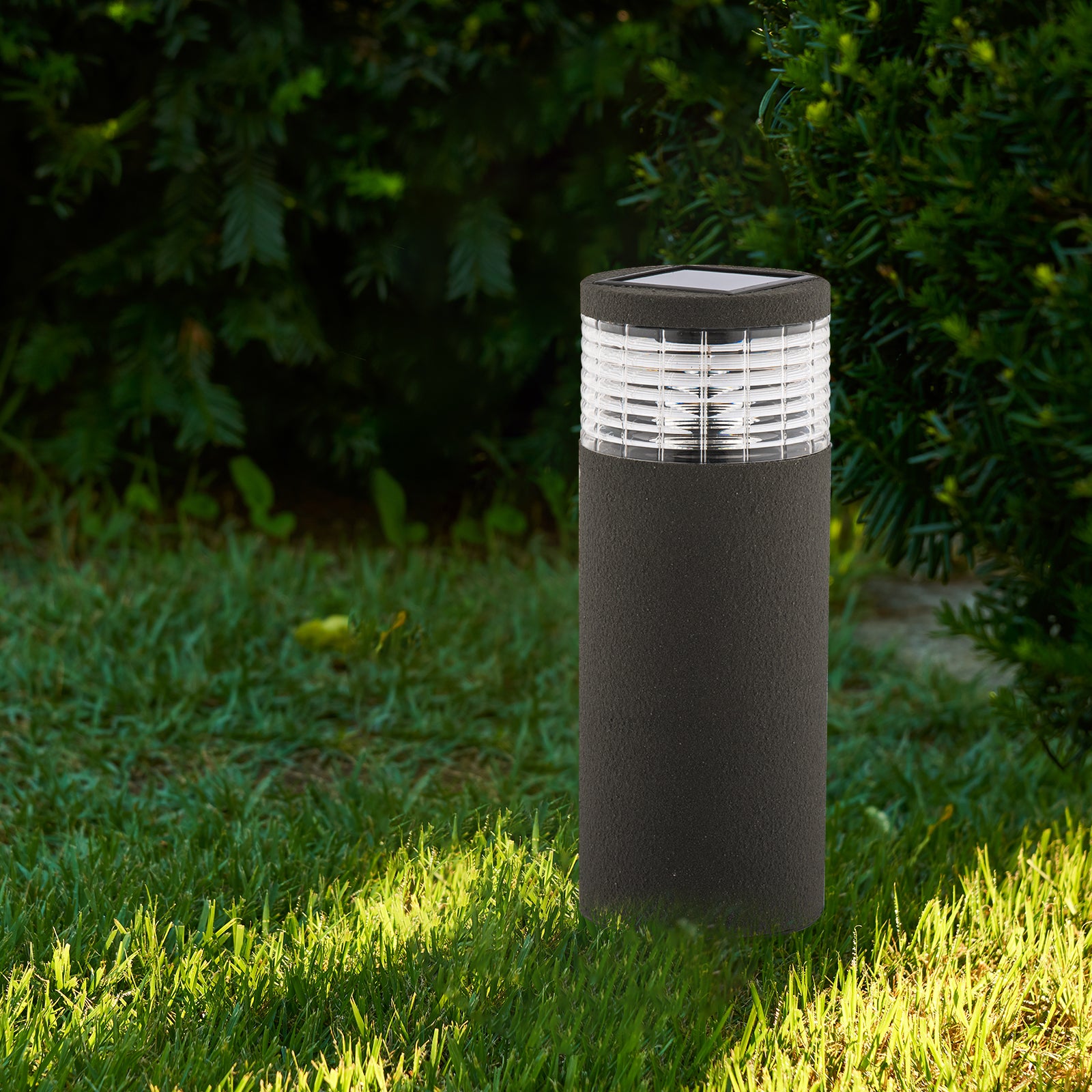 Arlec Grey Render Finish Sandor Solar Bollard Light