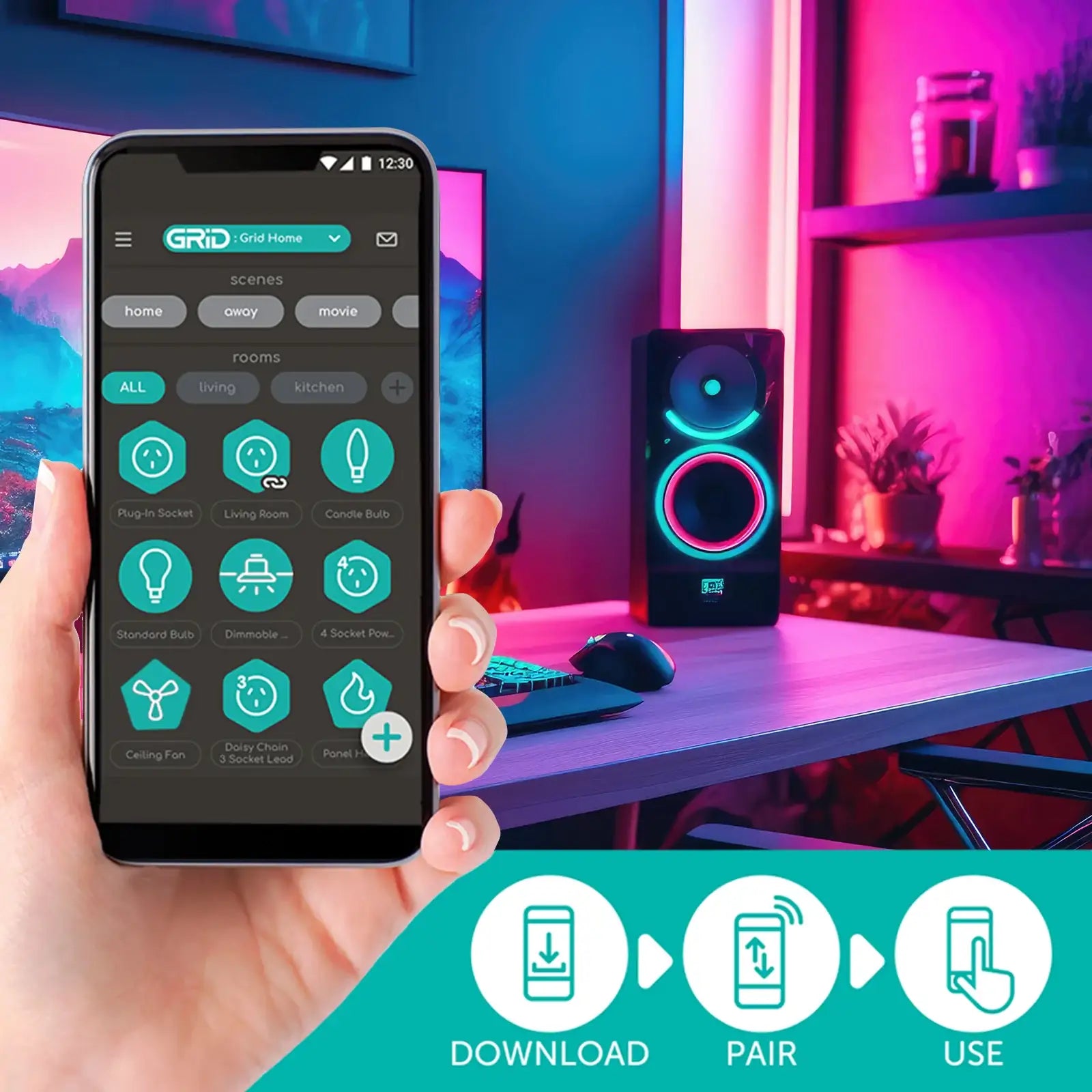 Arlec 2m RGB LED strip light, smart light with Razer Chroma sync