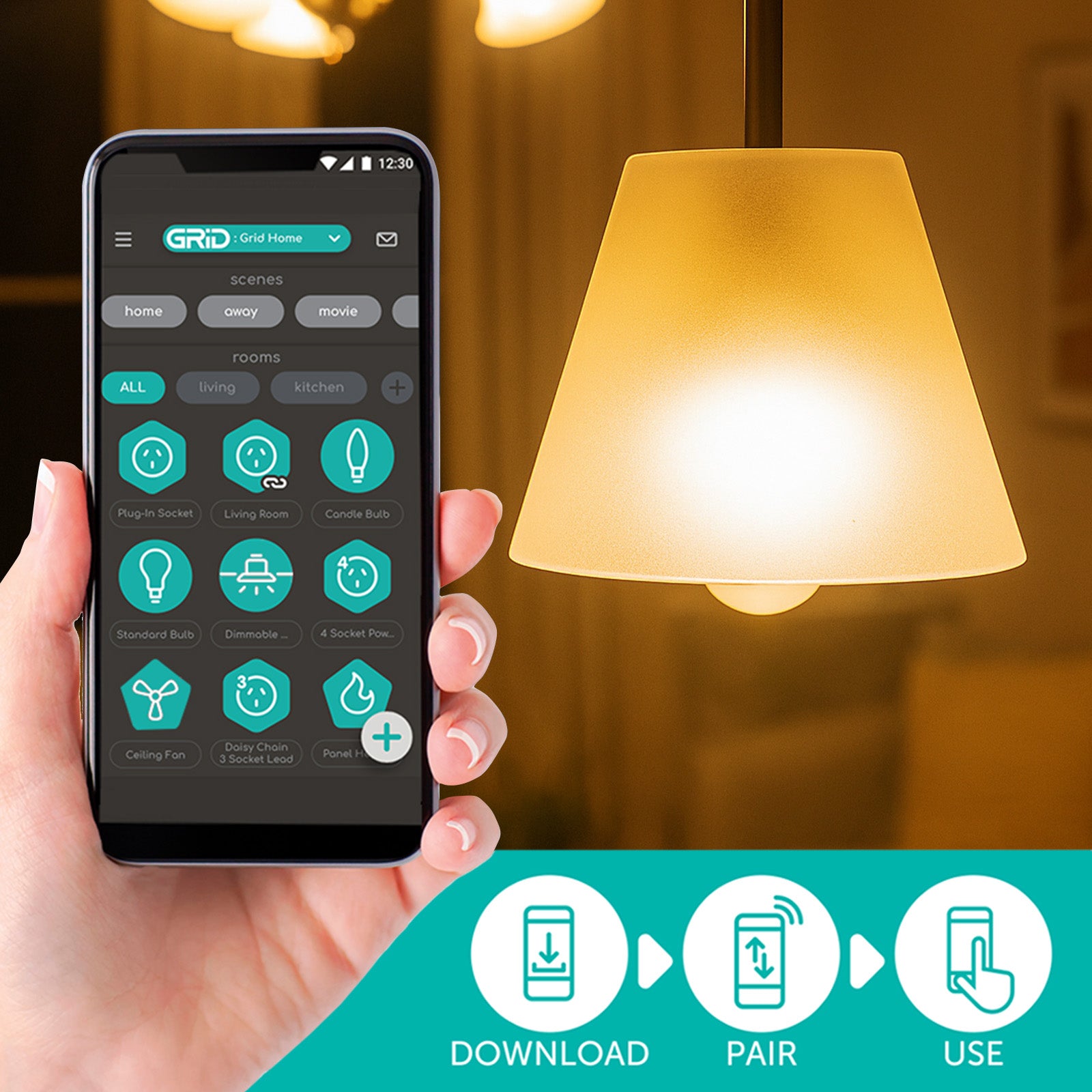 Arlec 4W warm white fancy round SES smart globe – app-controlled Wi-Fi LED bulb