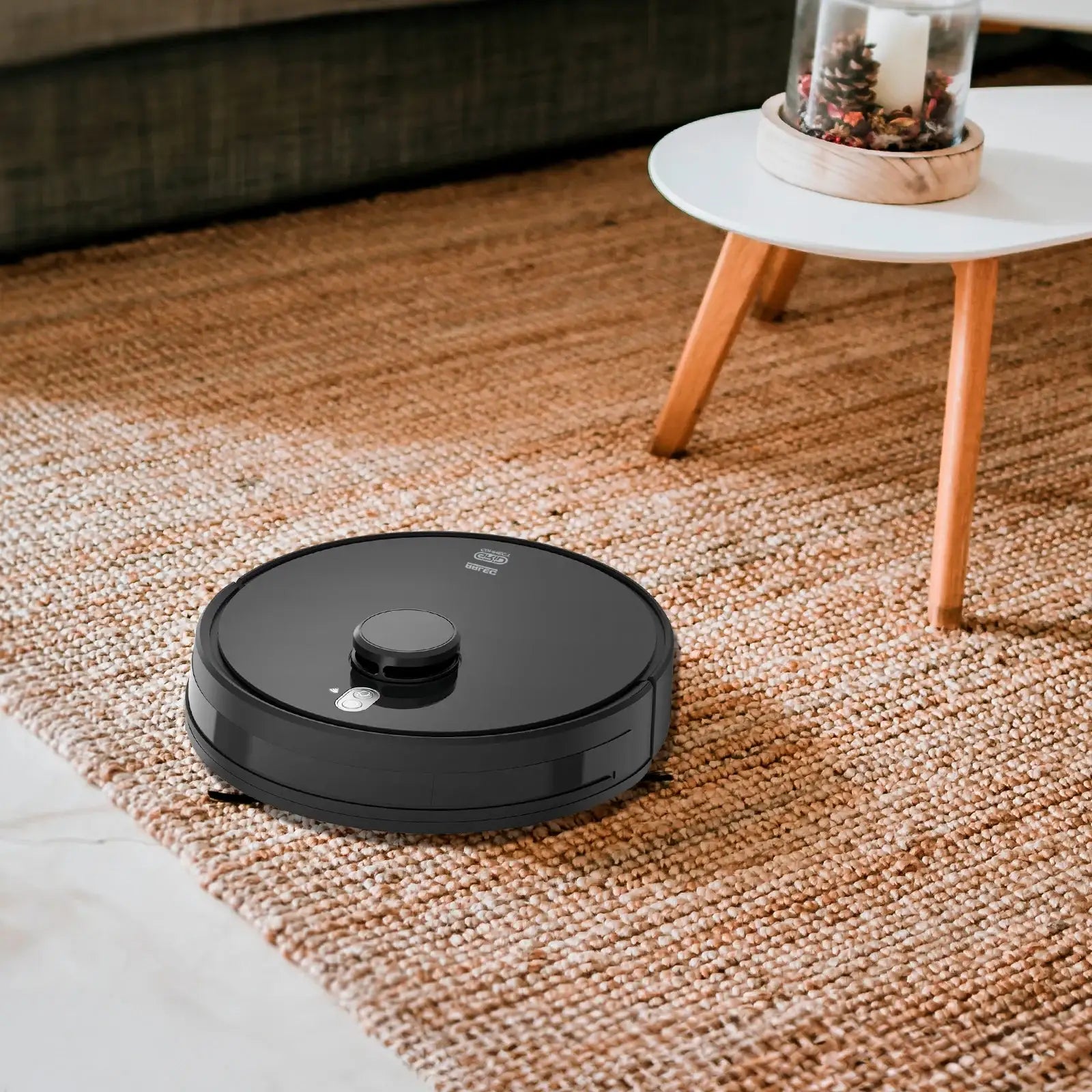 Smart robotic vacuum with laser navigation, app and voice control, 2500Pa suction, mopping function, and virtual wall support