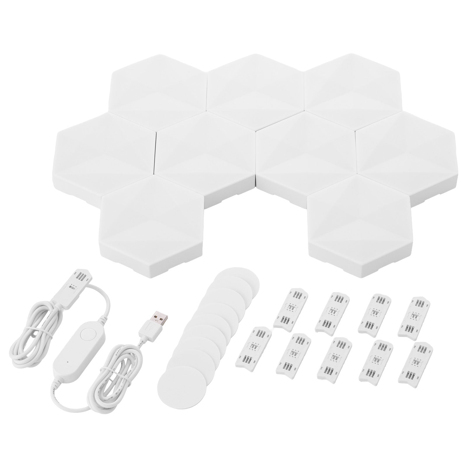 9-pack smart modular hexagon lights with sound sync and RGB, Arlec Grid Connect