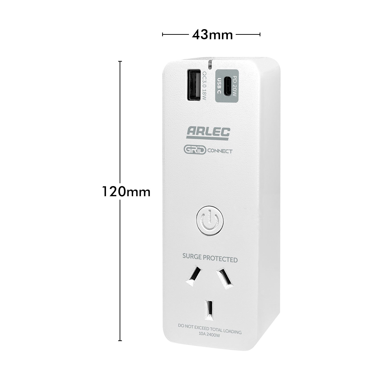 Arlec Grid Connect Smart Plug Socket with USB PD20W and Energy Meter