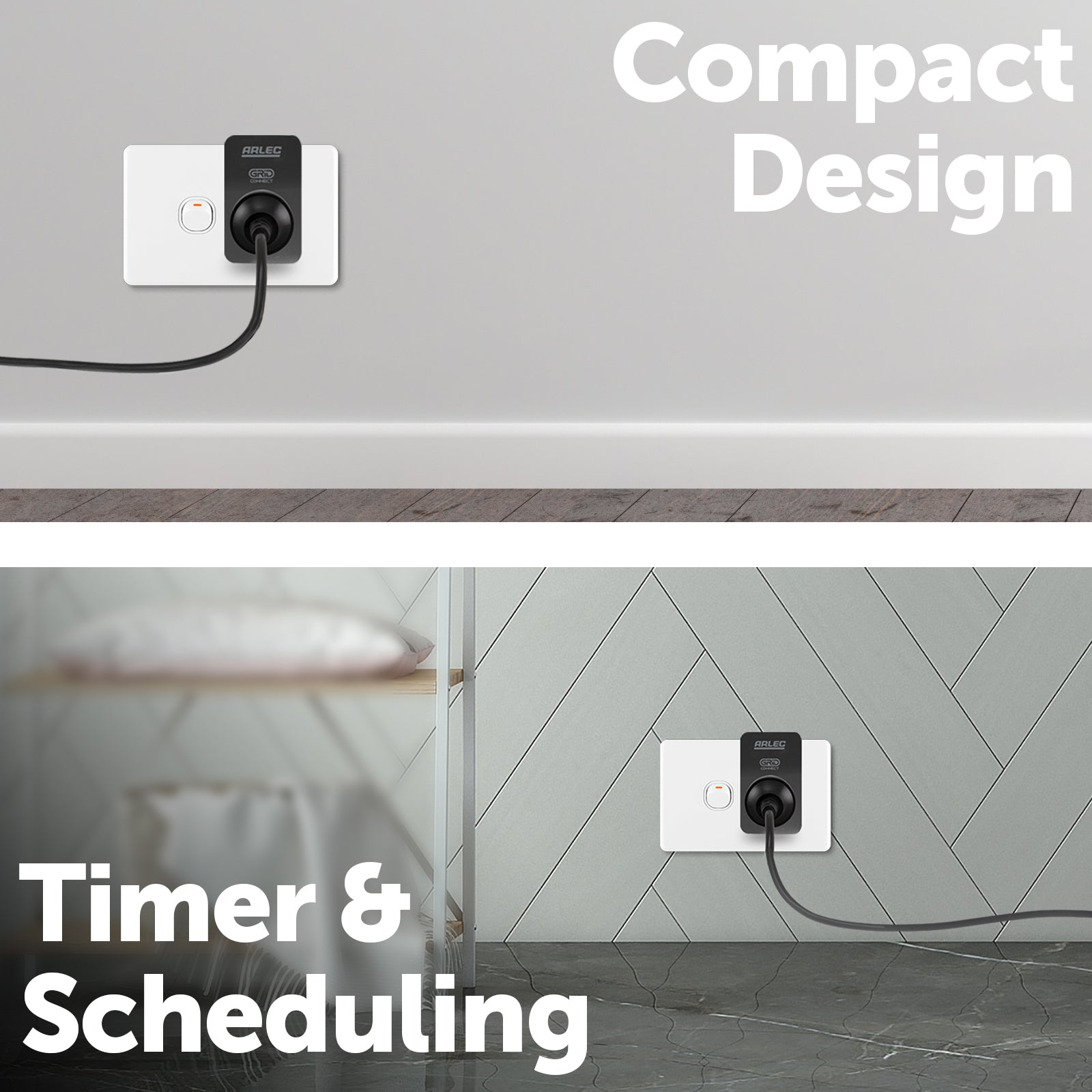 Arlec Smart Plug Socket with Energy Meter 2 Pack for remote control