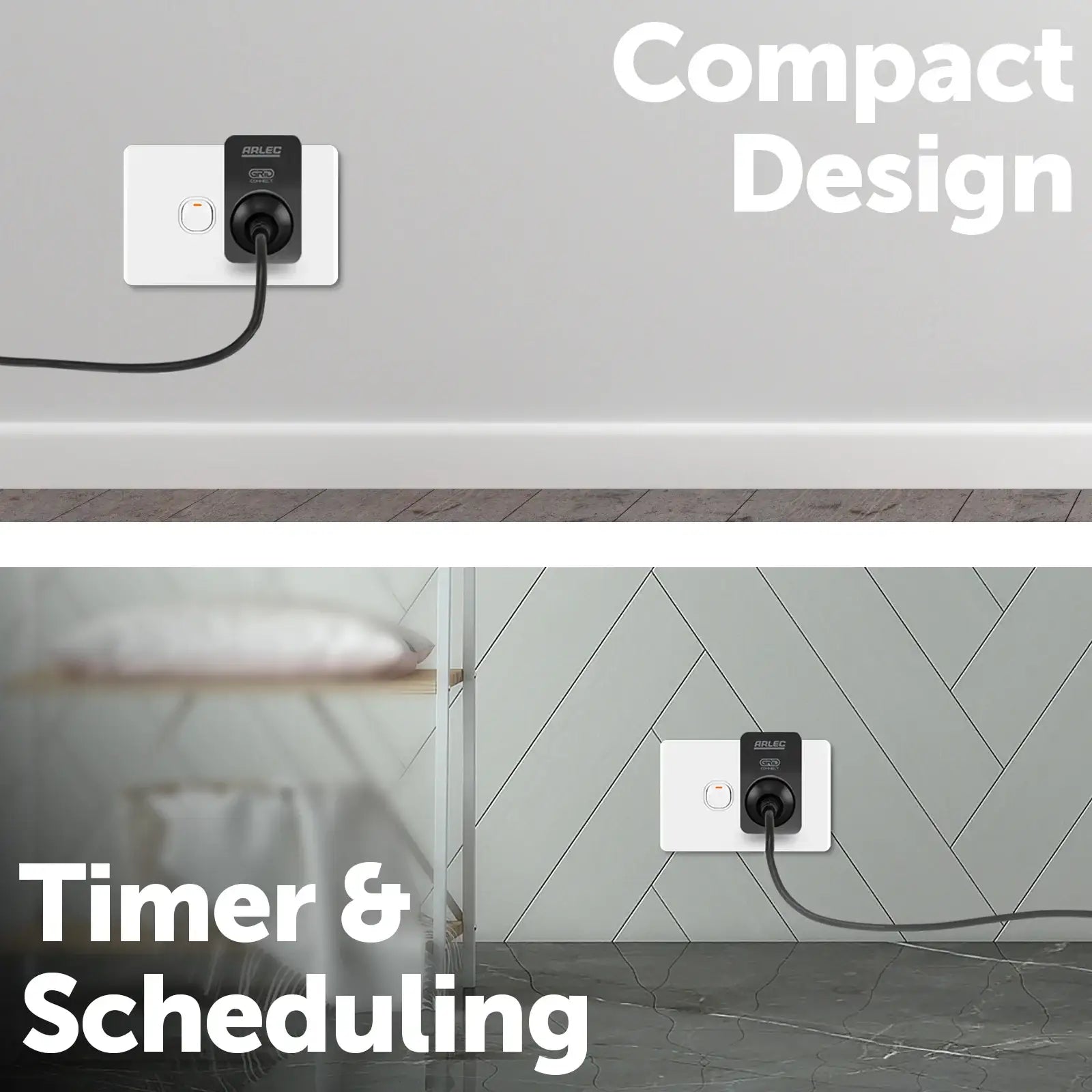 Arlec Smart Plug Socket with Energy Meter 2 Pack for remote control