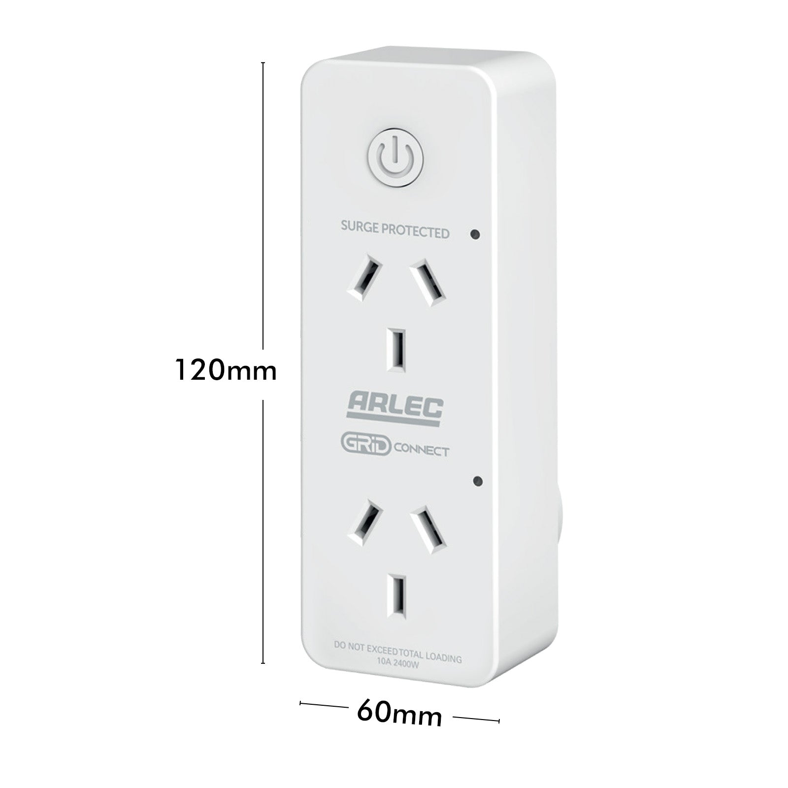 Arlec twin smart socket with energy monitoring and surge protection, Grid Connect smart plug