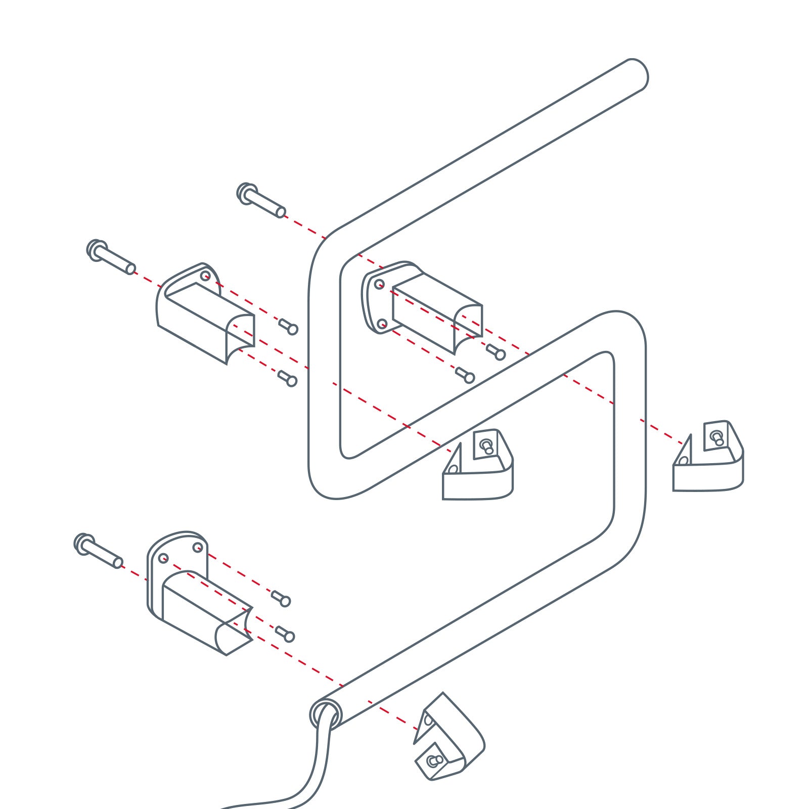 Arlec white heated towel rail bracket kit for seamless installation
