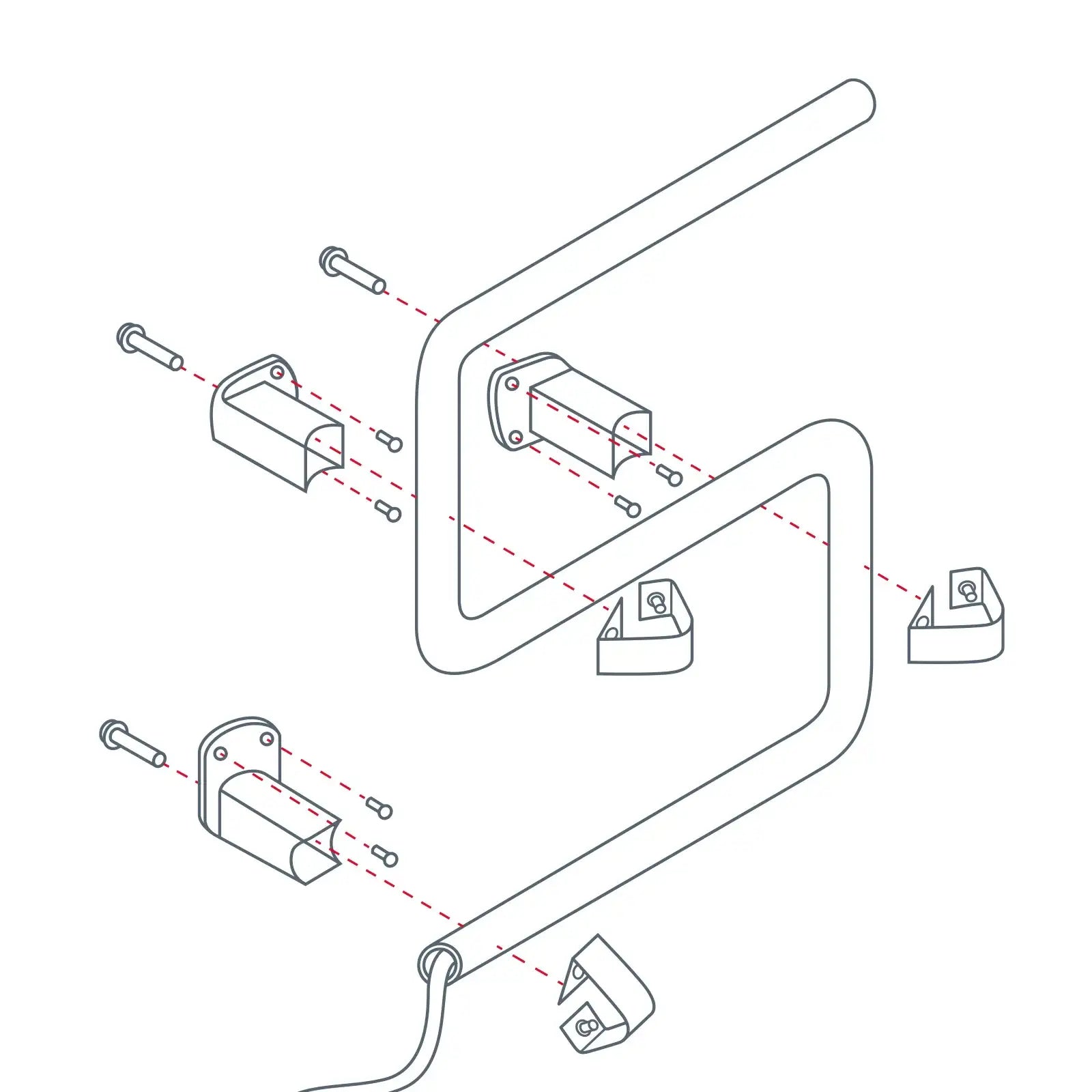 Arlec white heated towel rail bracket kit for seamless installation