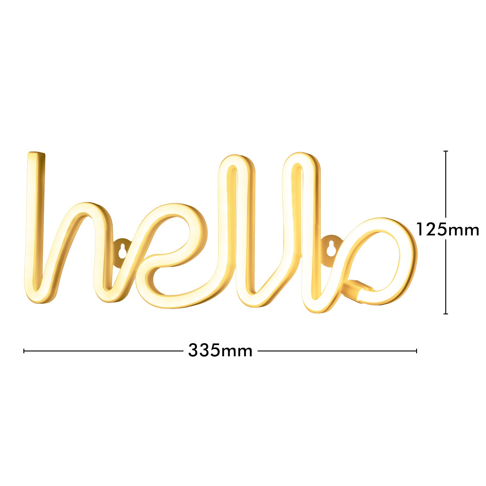 Arlec Hello LED neon wall sign in warm white for home or office decor
