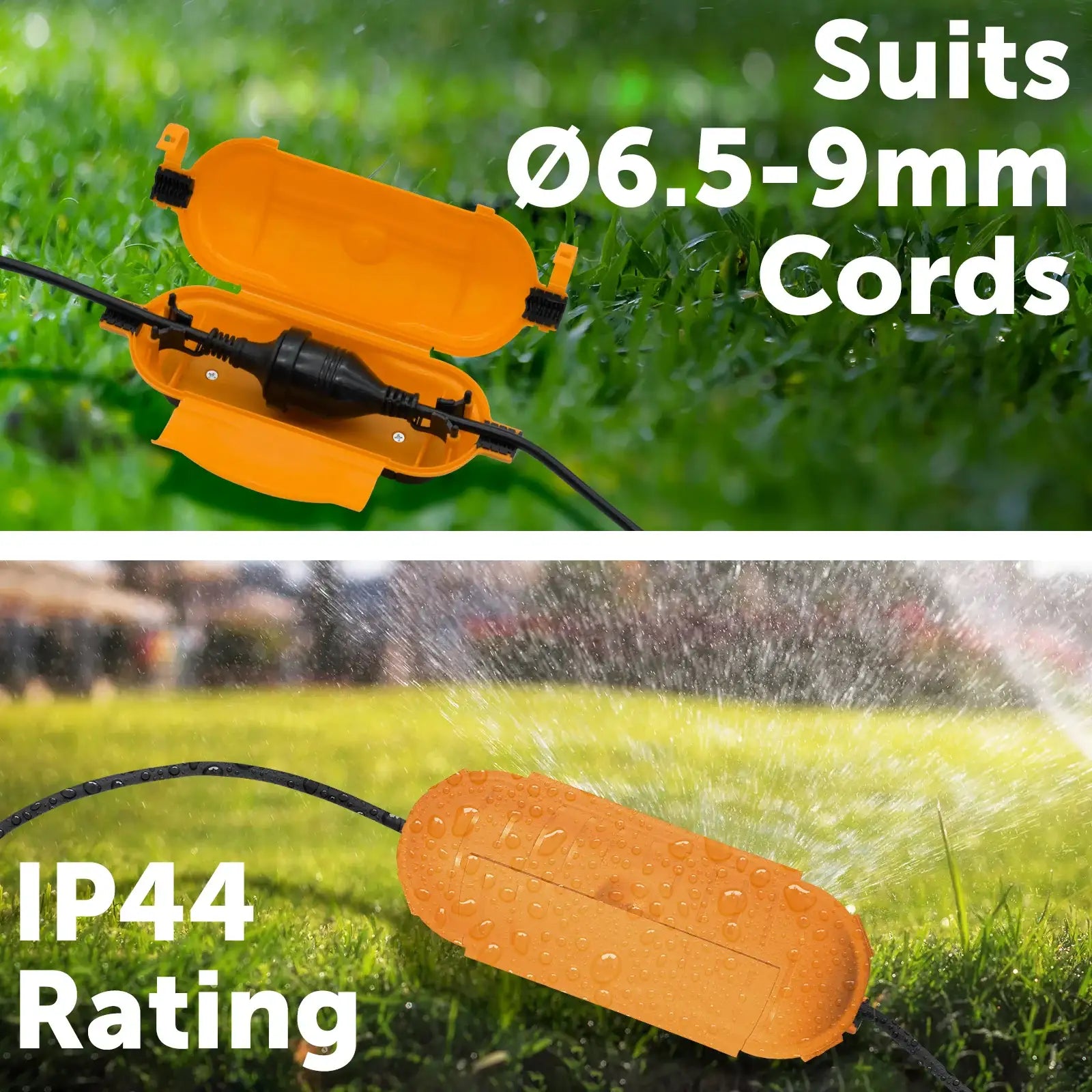 Arlec 2 pack outdoor cord safe box – weatherproof with hanging hook