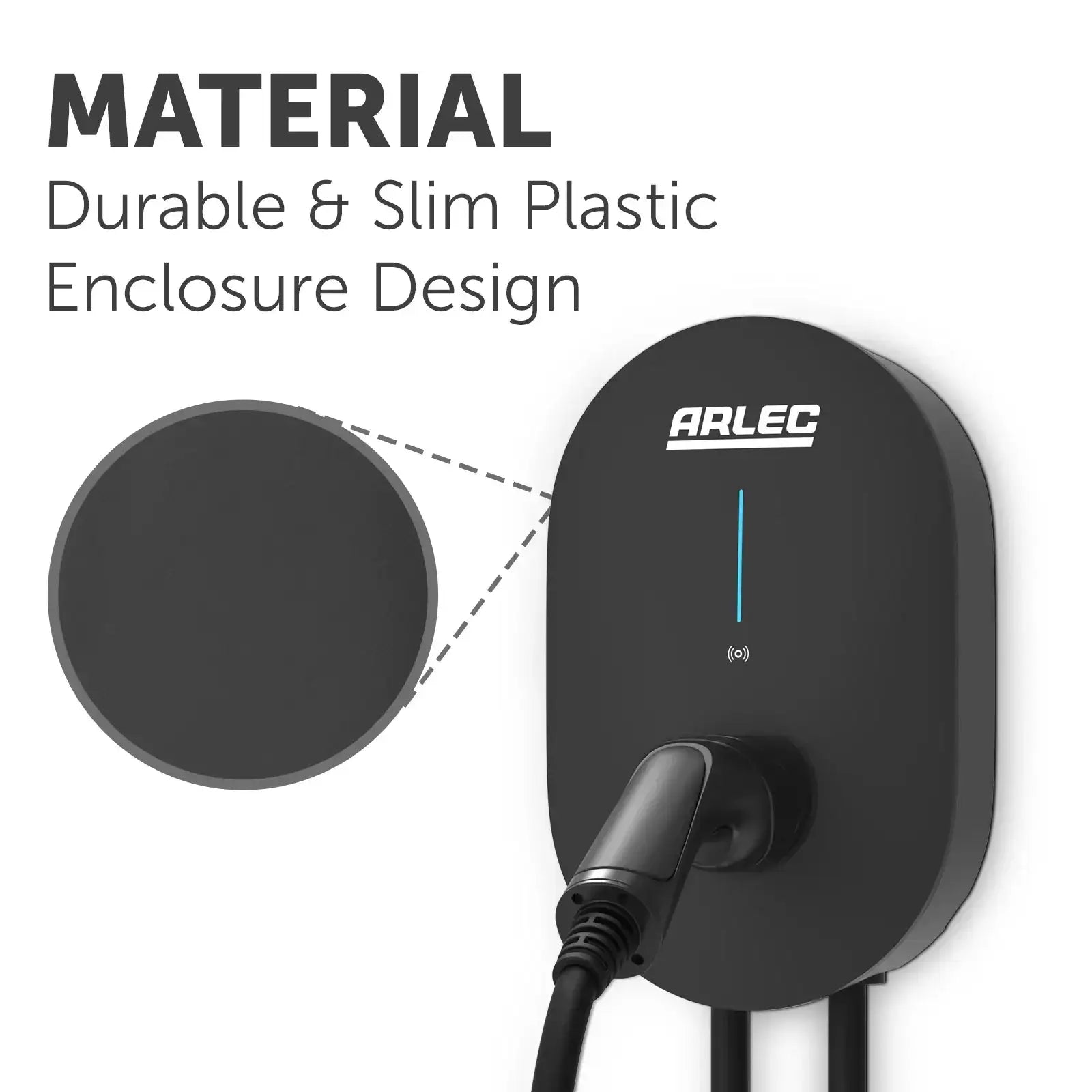 Arlec 7kW EV Charger with Type 2 connector, IP55-rated weatherproof electric vehicle wall charger with 5m cable