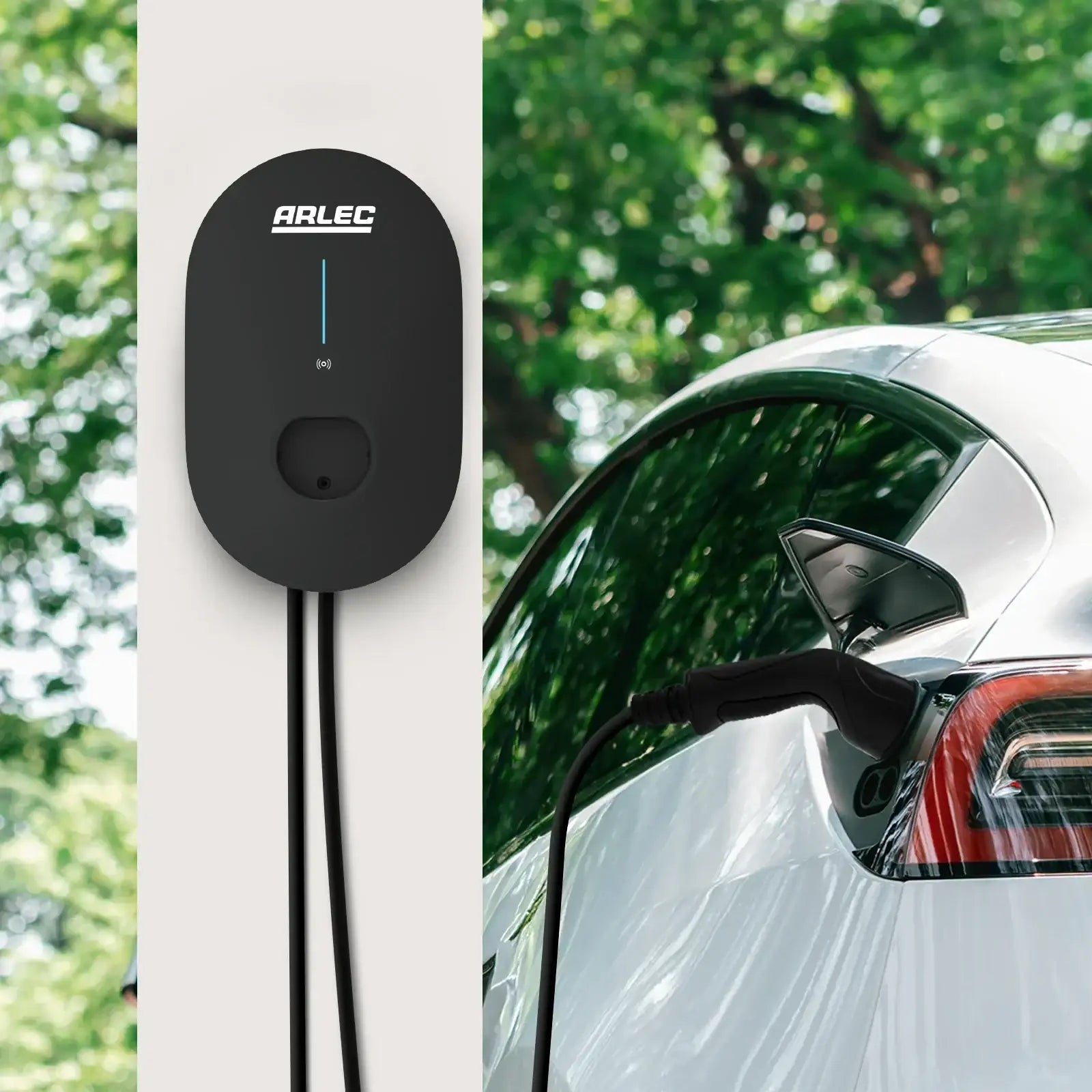 Arlec 7kW EV Charger with Type 2 connector, IP55-rated weatherproof electric vehicle wall charger with 5m cable