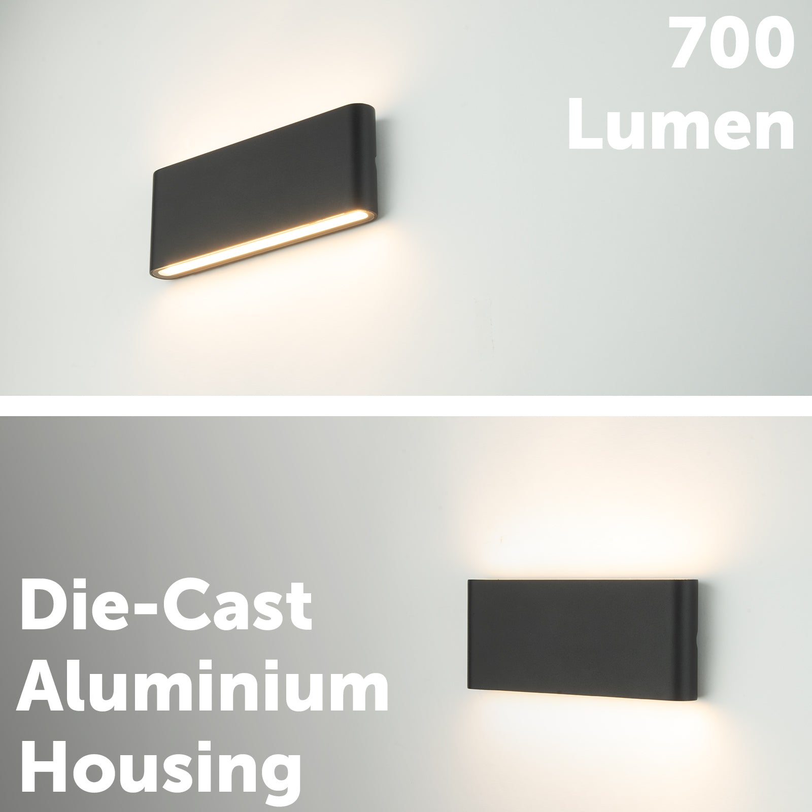 Arlec Large Doppia LED CCT Slim Line Wall Light - exterior wall light, energy efficient LED, CCT selectable light